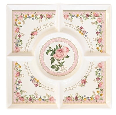 EASY LIFE Chant Des Roses Porselen Sunumluk 25 x 25 cm