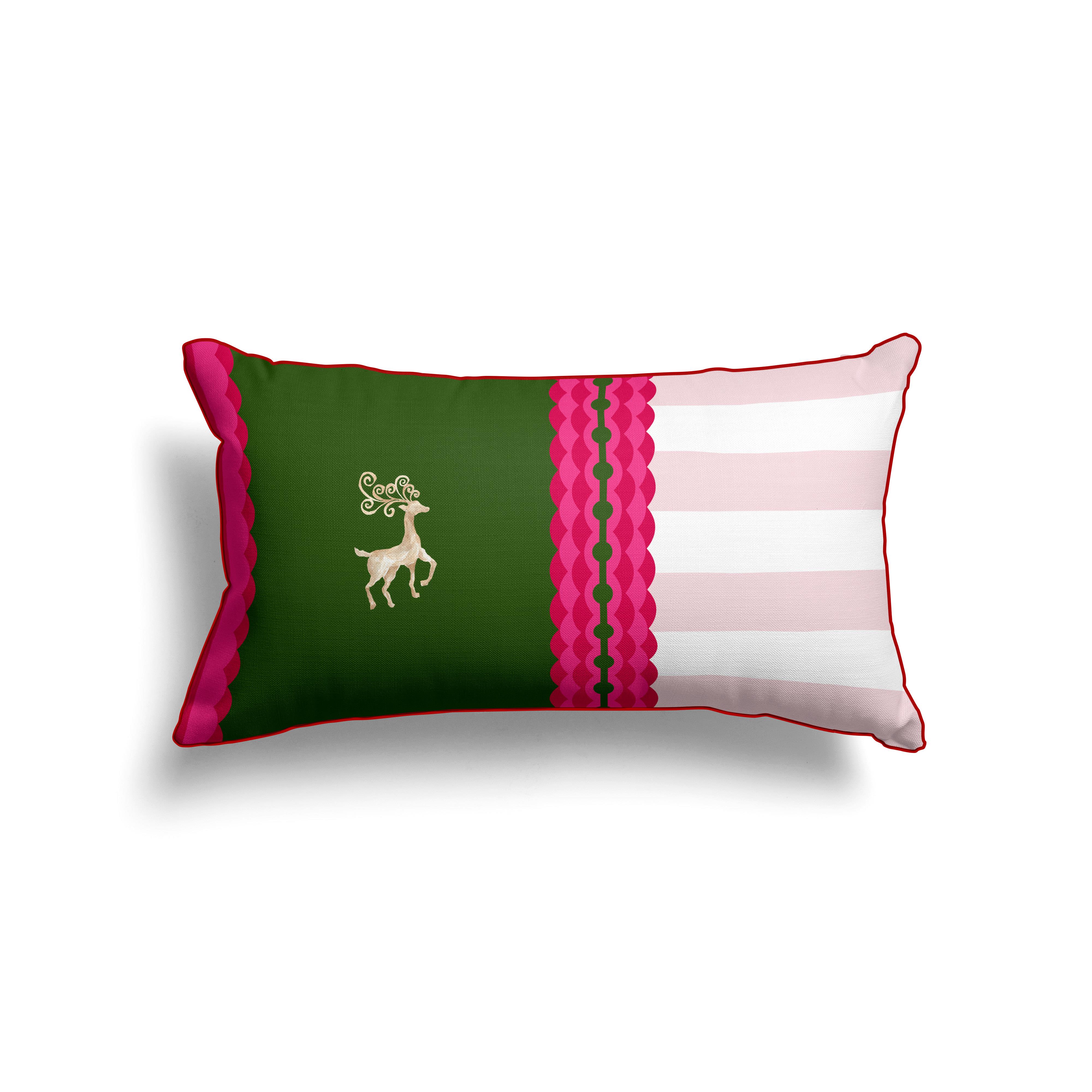 30x50 cm Biyeli Kırlent Kılıfı-Pink 12584