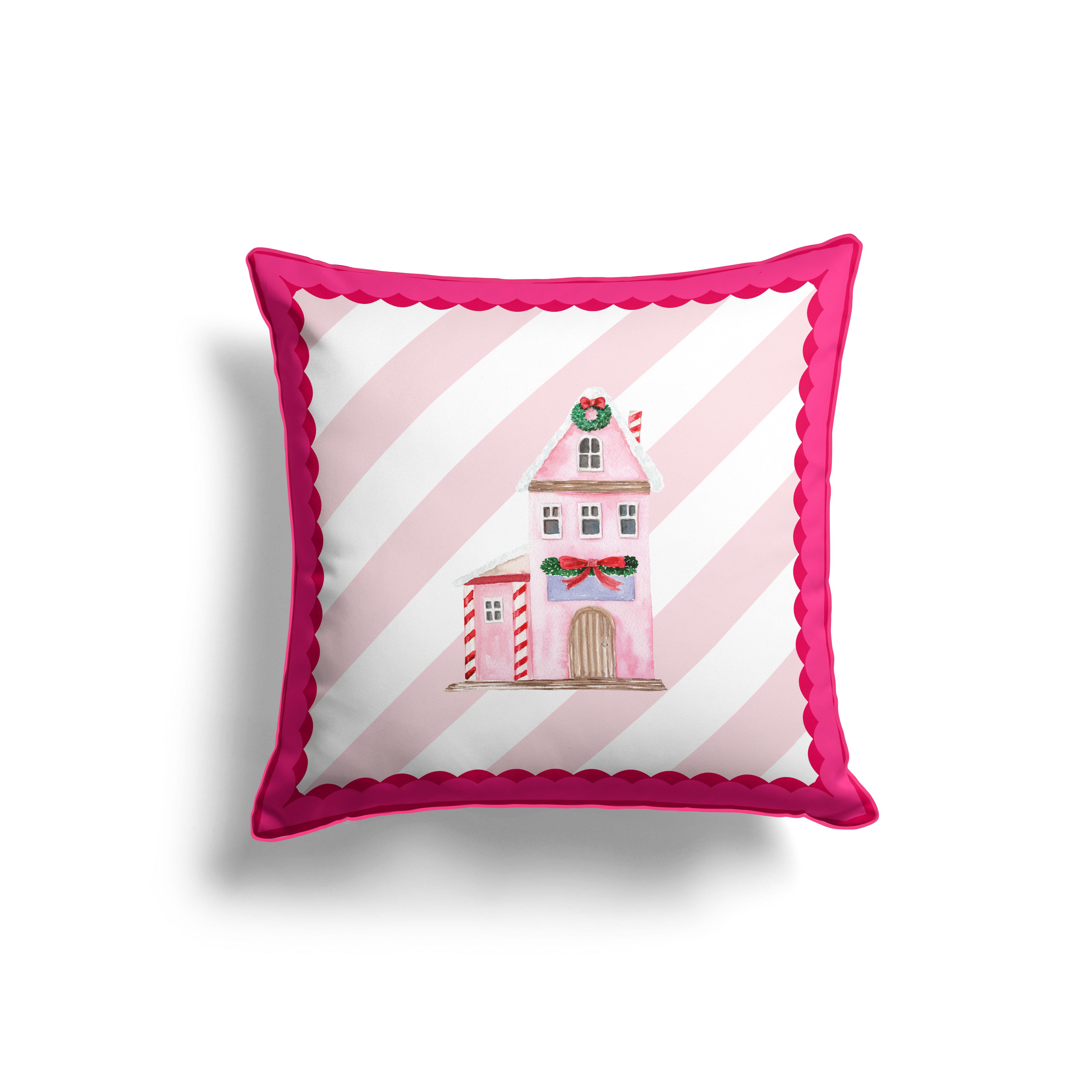 43x43 cm Biyeli Kırlent Kılıfı-Pink 12585