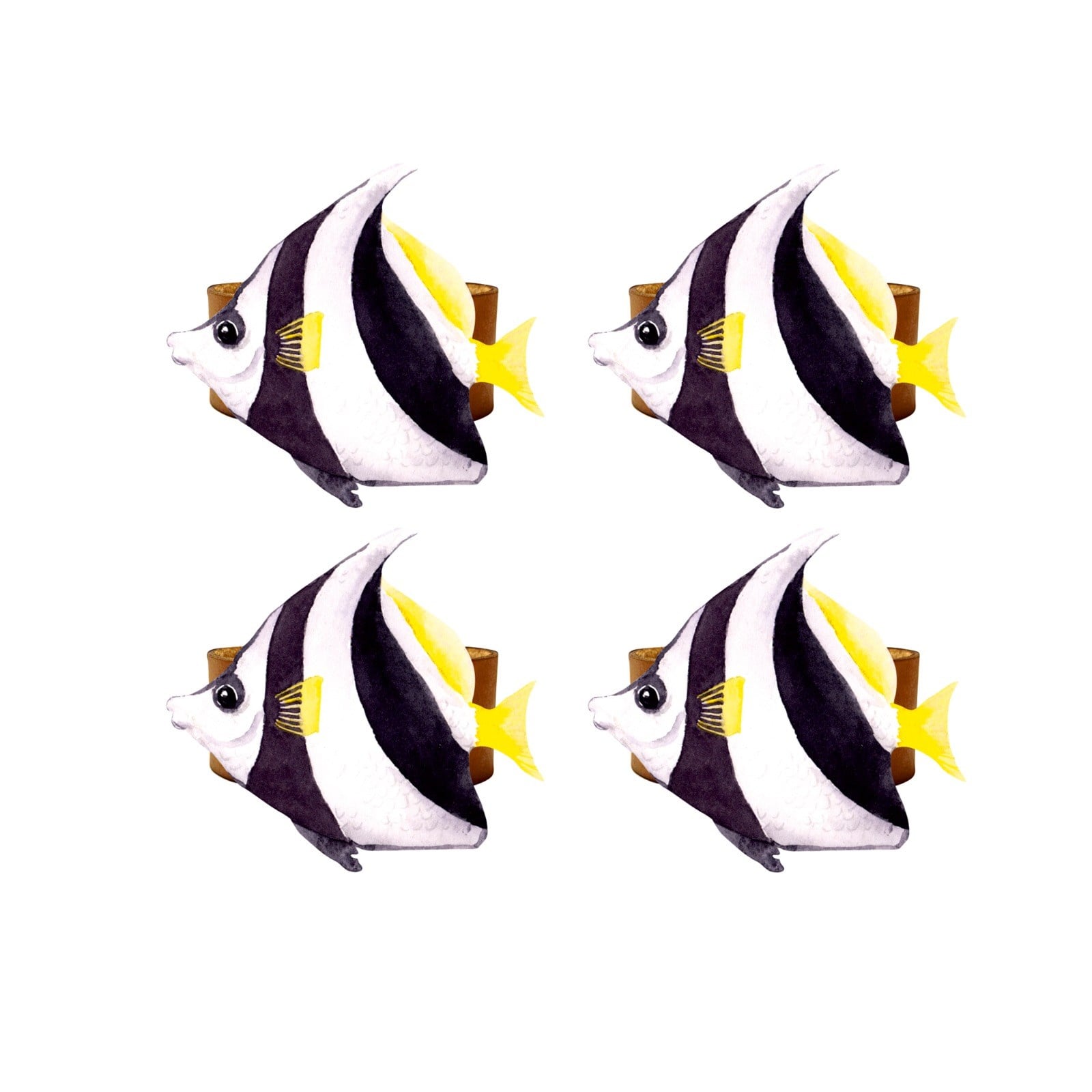 8x8 cm 4 Parça Peçete Halka Takımı