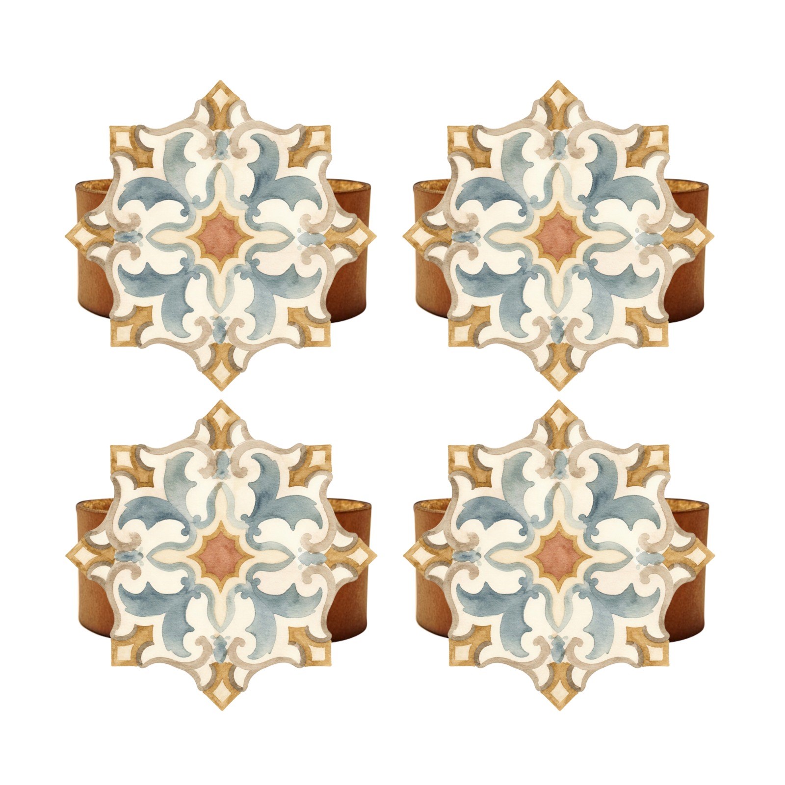 8x8 cm 4 Parça Peçete Halka Takımı