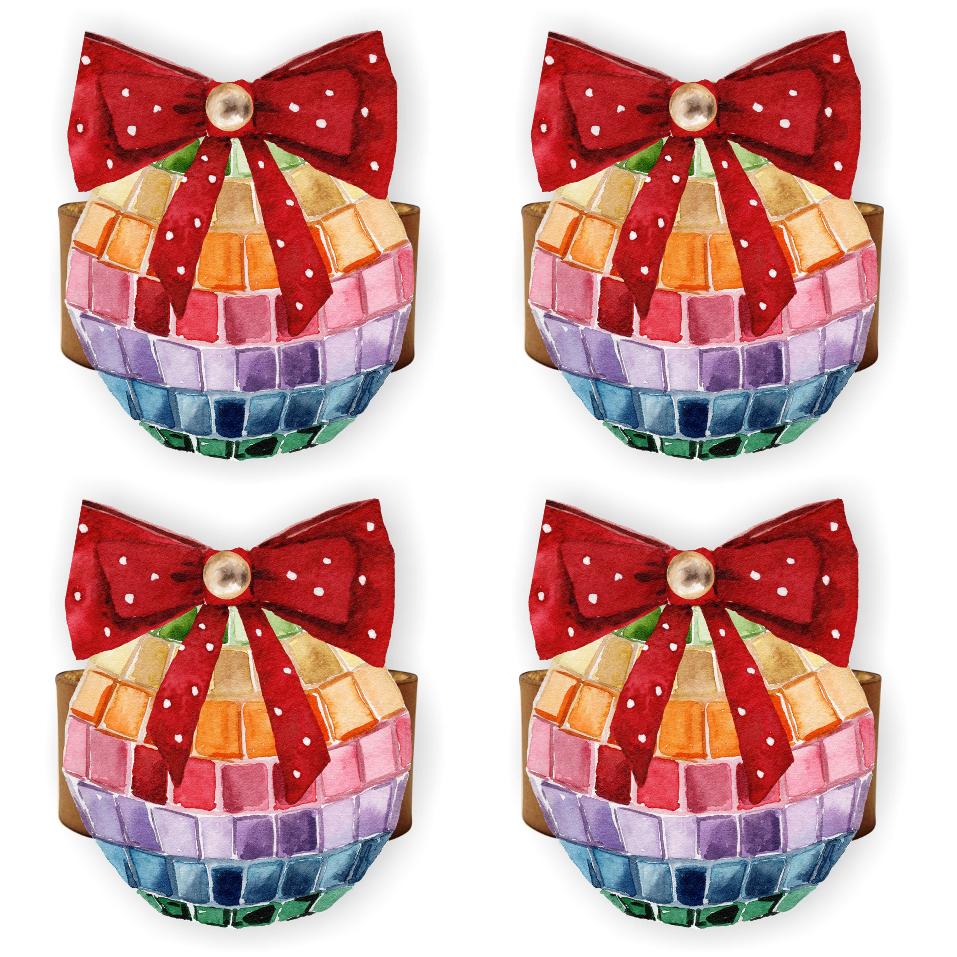 8x8 cm 4 Parça Peçete Halka Takımı-Pink