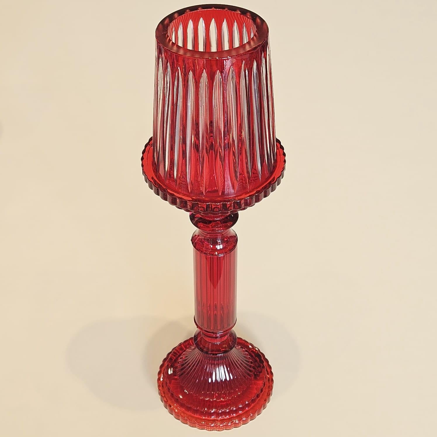 CD-KIRMIZI KRİSTAL ŞAMDAN ORTA BOY 30 CM