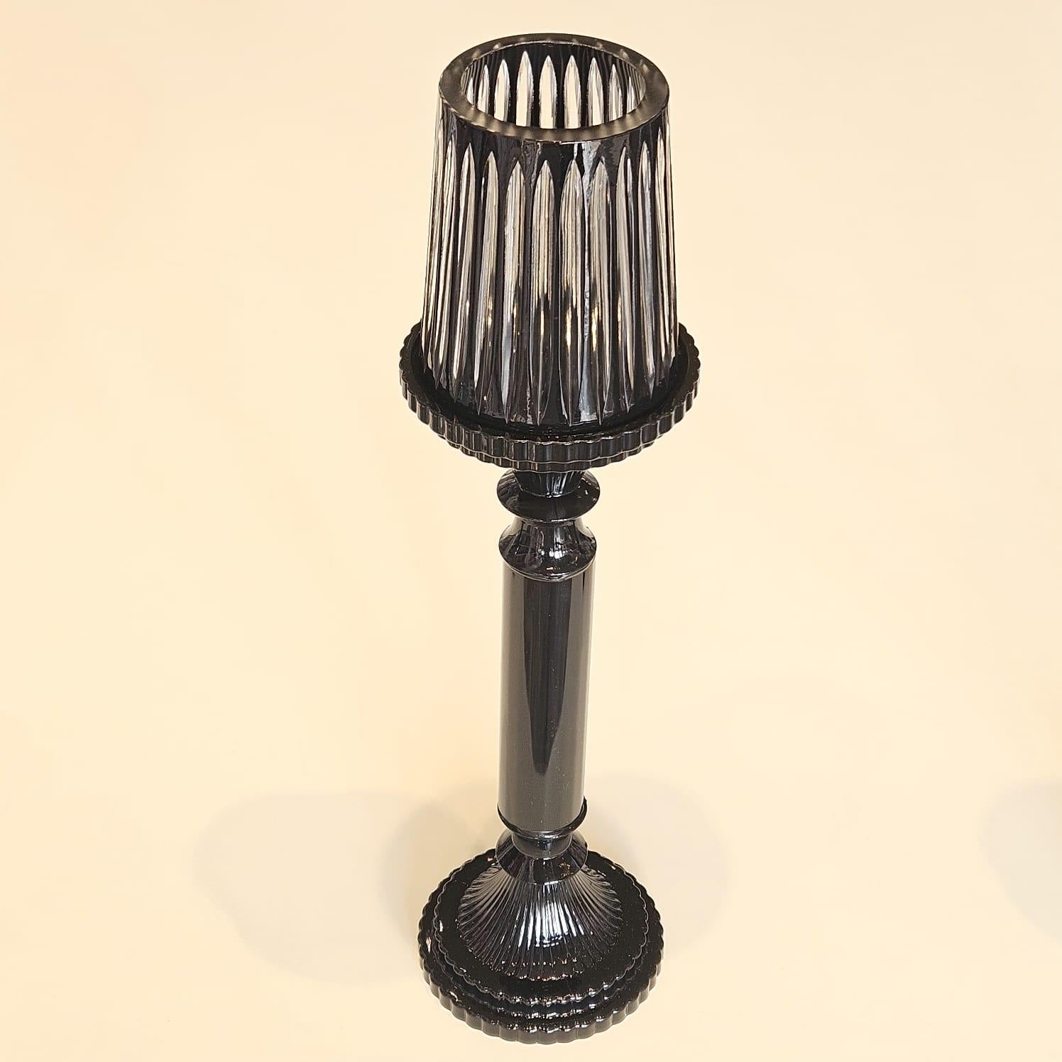 CD- SİYAH KRİSTAL ŞAMDAN BÜYÜK BOY 35 CM