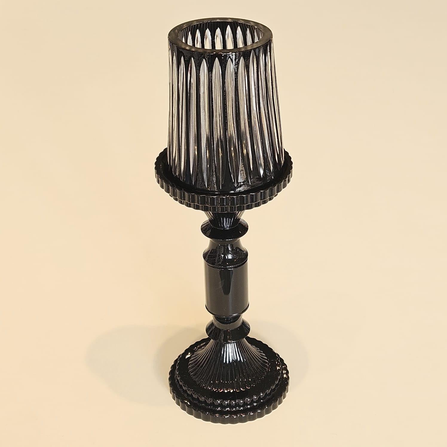 CD-SİYAH KRİSTAL ŞAMDAN KÜÇÜK BOY 25 CM