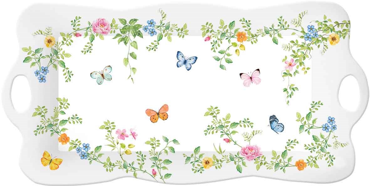 EASY LIFE Dancing Butterflies Kulplu Tepsi 42x20 cm