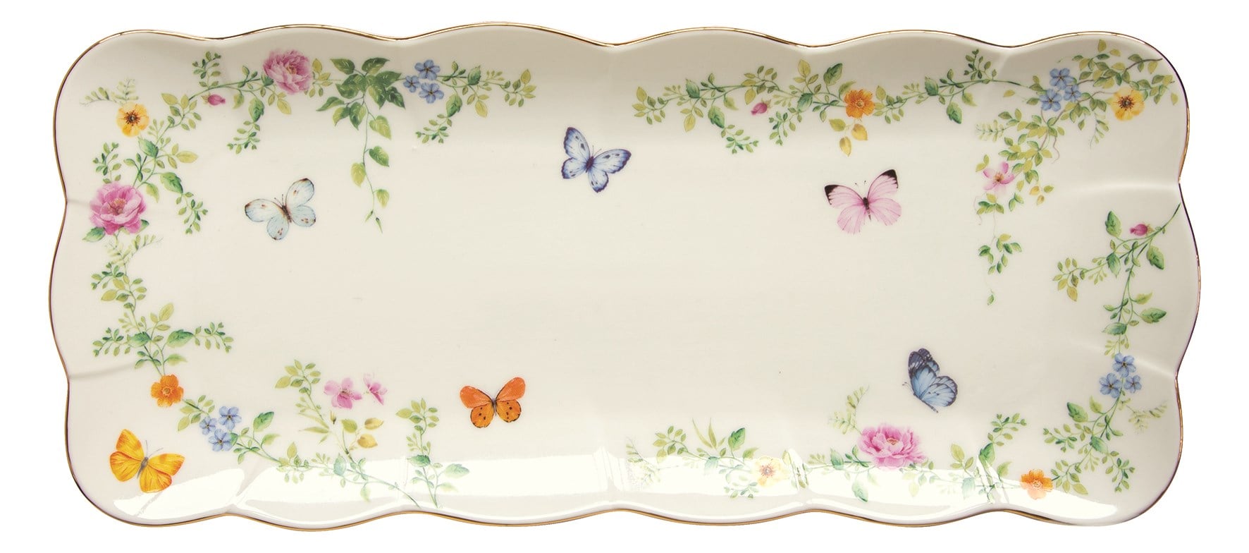 EASY LIFE Dancing Butterflies Porselen Sunumluk 36x14,5 cm 