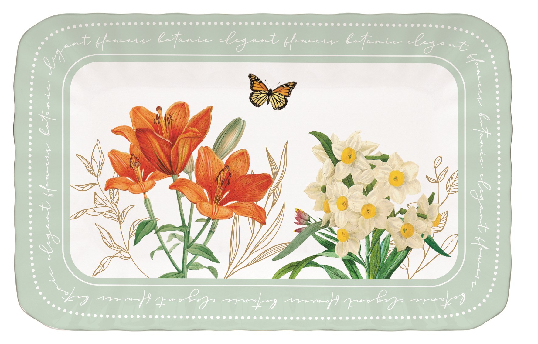 EASY LIFE Royal Blossom Porselen Sunumluk 20 x 13 cm