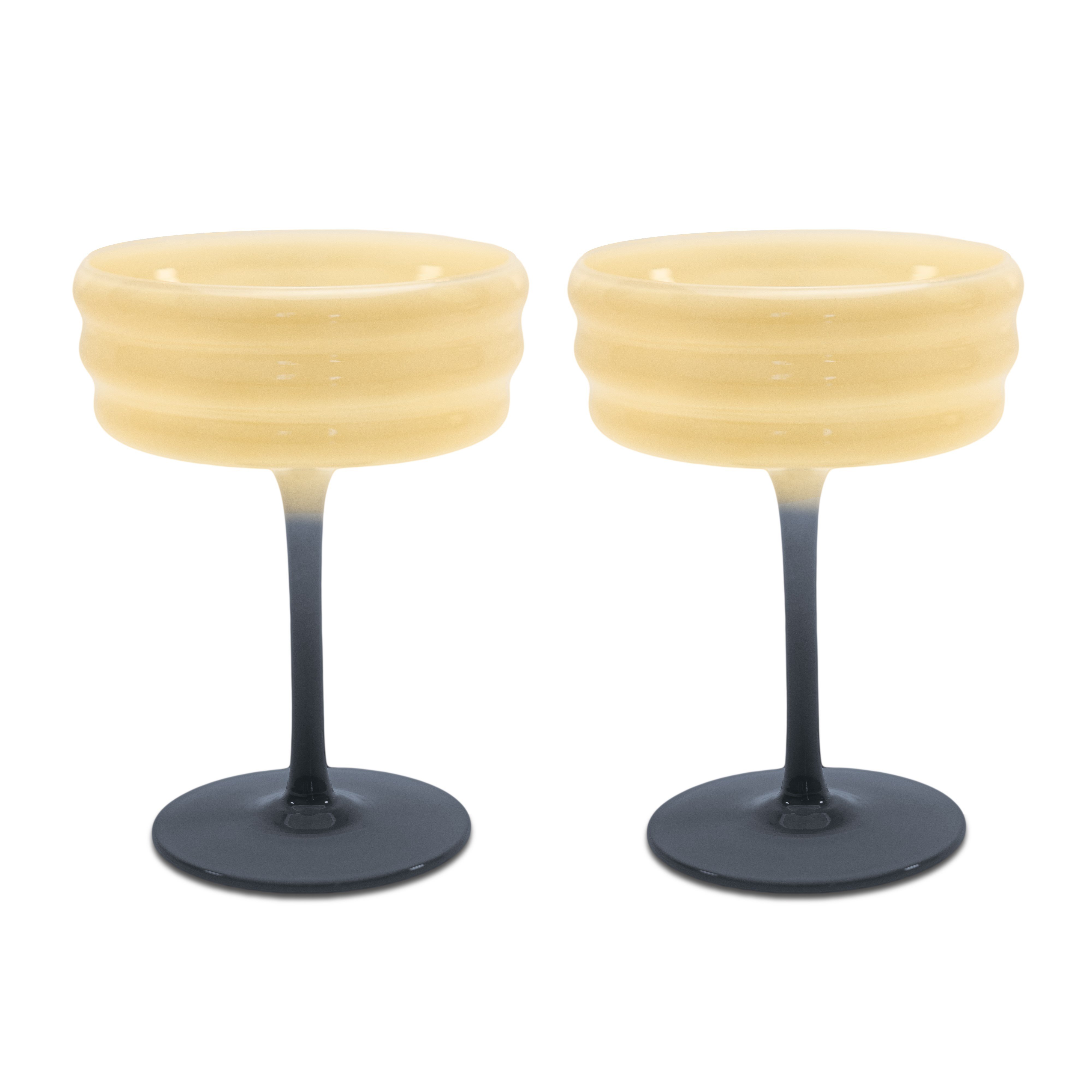 WD LIFESTYLE Monterey 2'li Cam Kokteyl Kadeh Seti Bej-Mavi 280 ml
