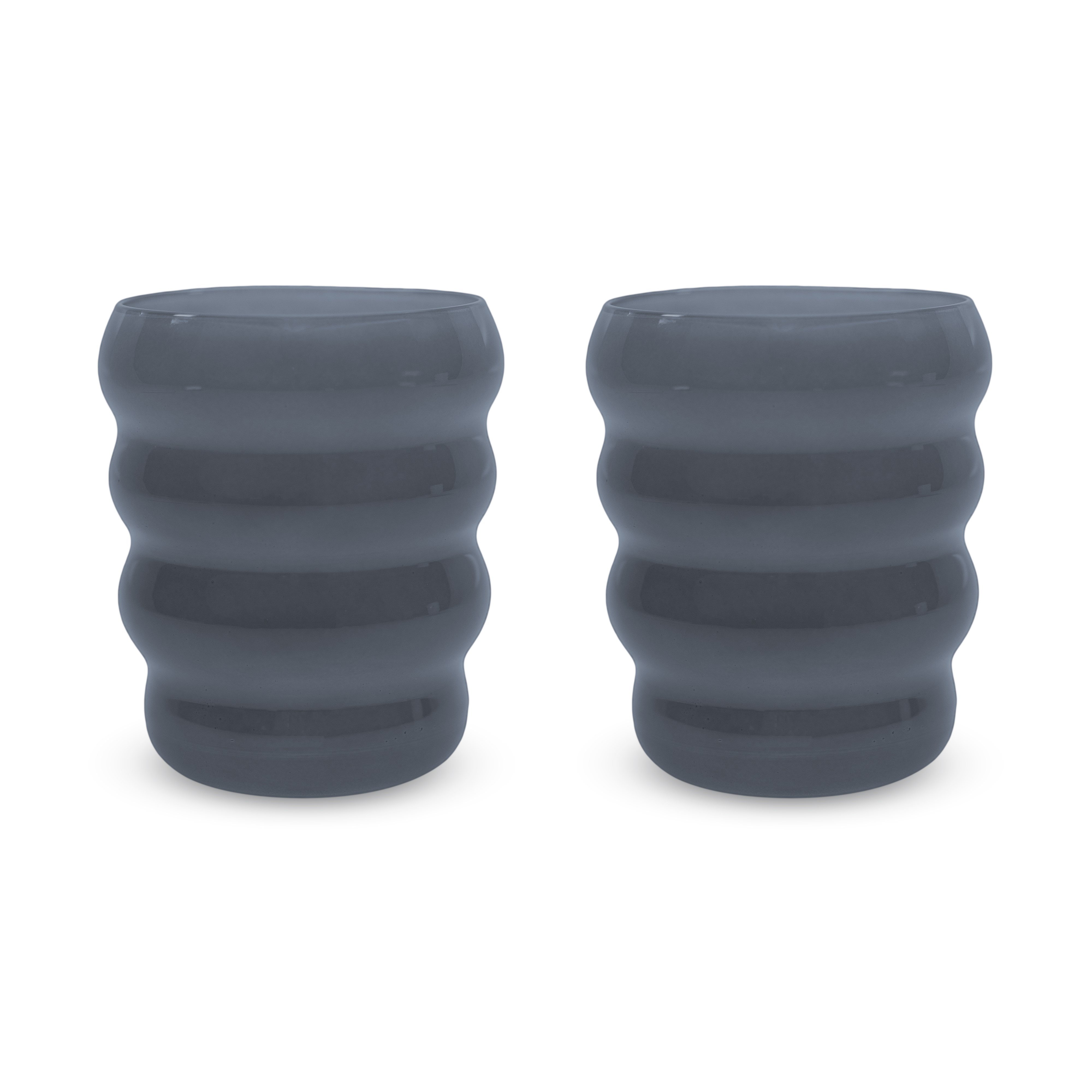 WD LIFESTYLE Monterey 2'li cam Su Bardağı Seti- Mavi 360 ml