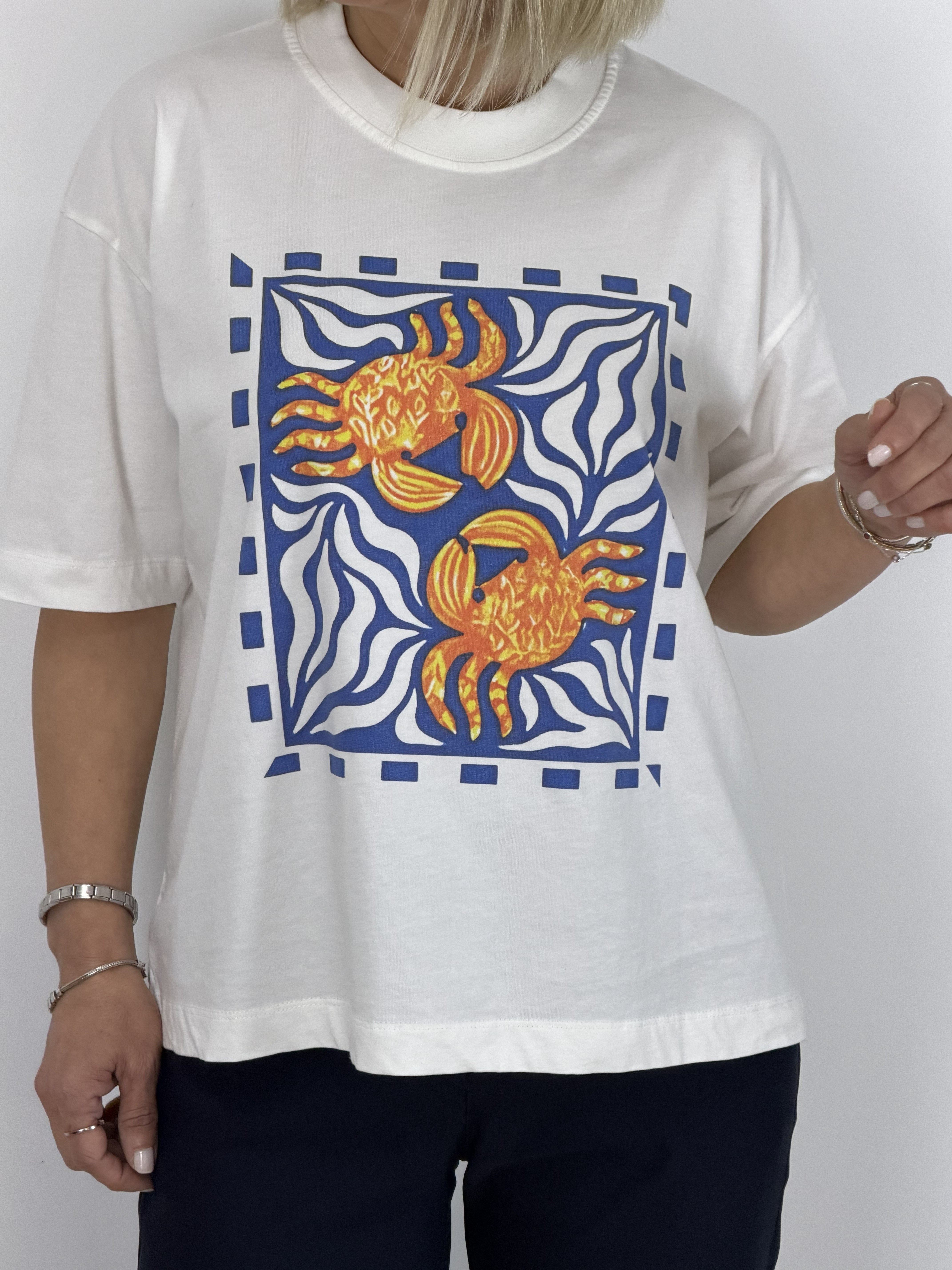 1044 Yengeç Baskılı Tshirt