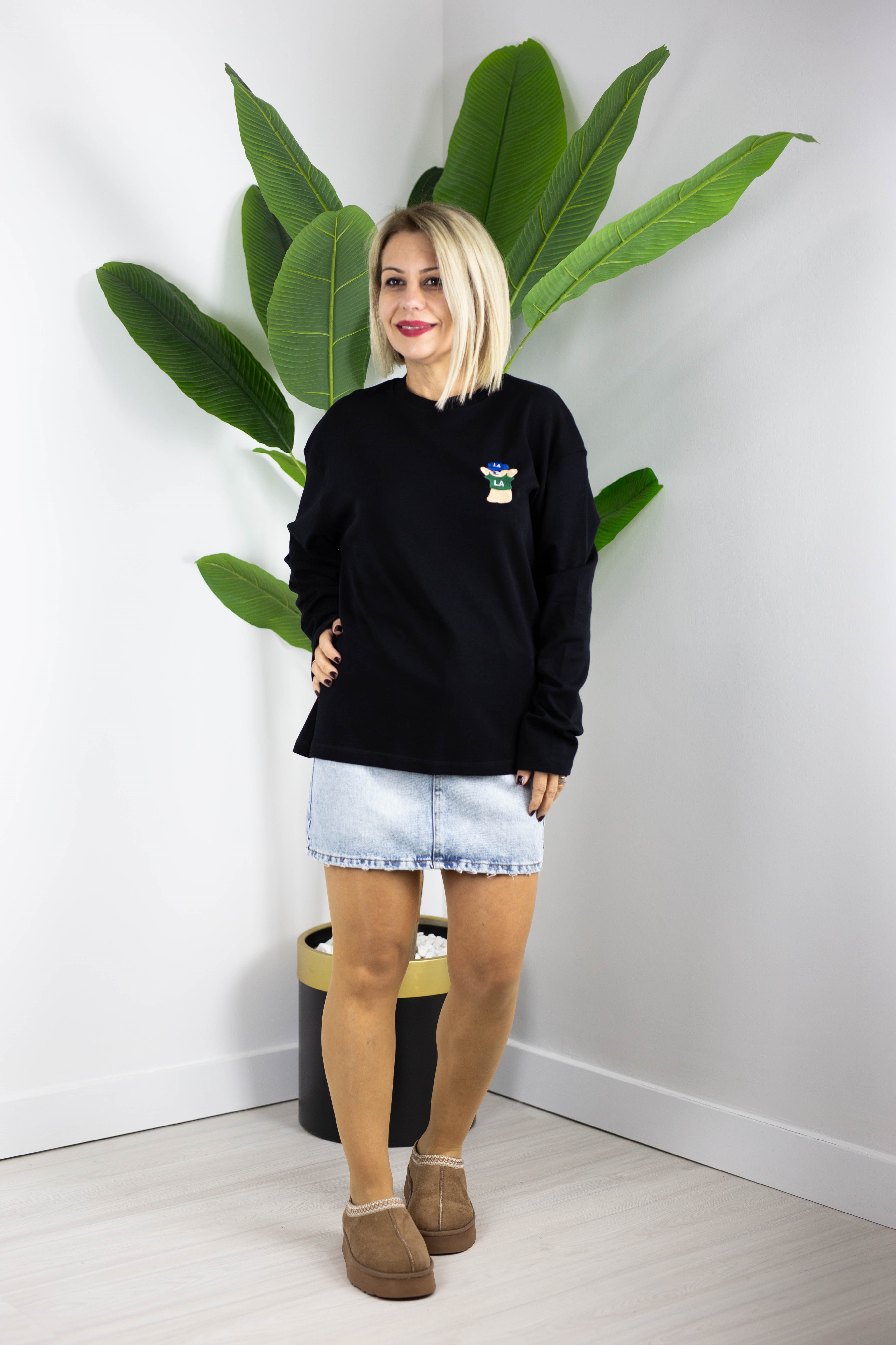 1133 AYICIK NAKIŞLI BASİC SWEAT