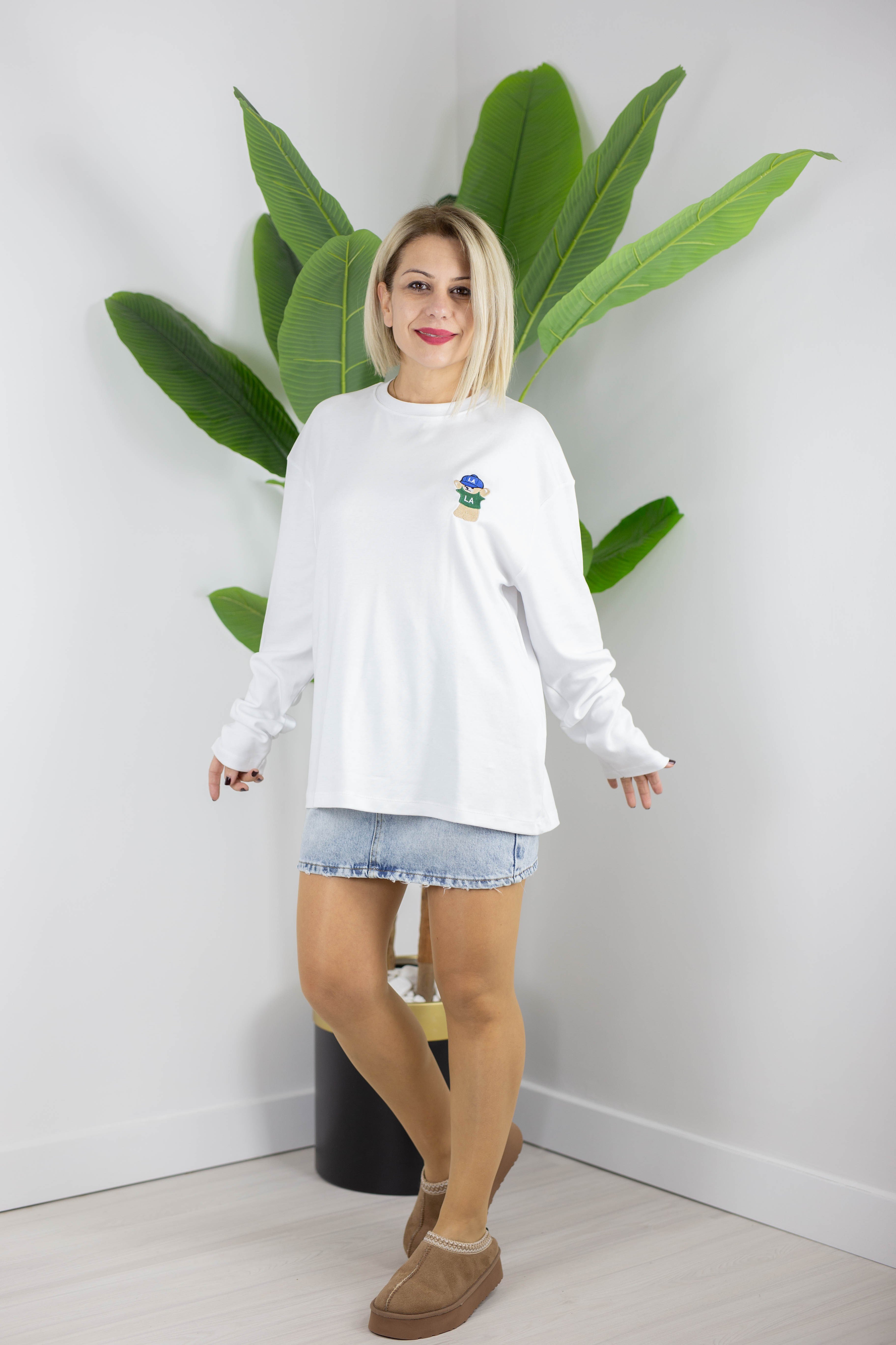 1133 AYICIK NAKIŞLI BASİC SWEAT