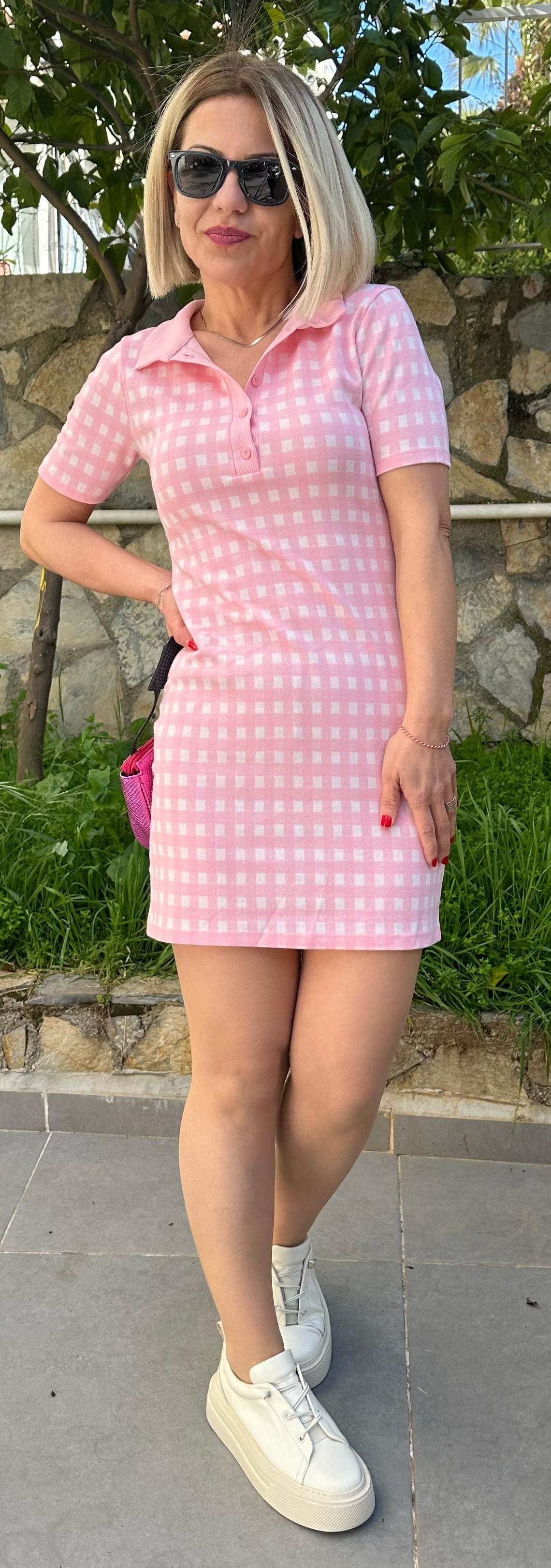 325 POLO YAKA EKOSE KISA KOL ELBİSE