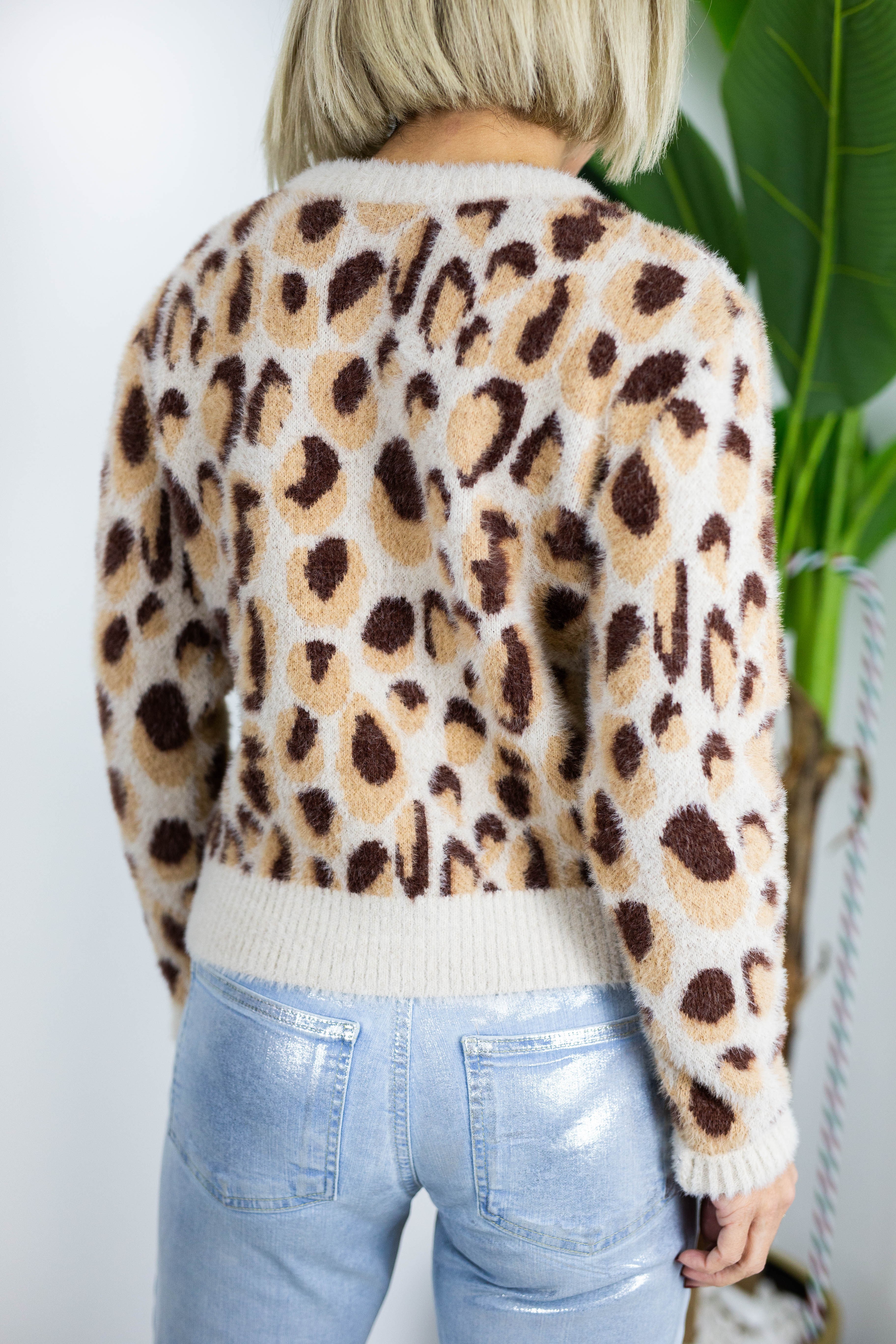 458 LEOPAR DESEN, ANGORA TRİKO KAZAK