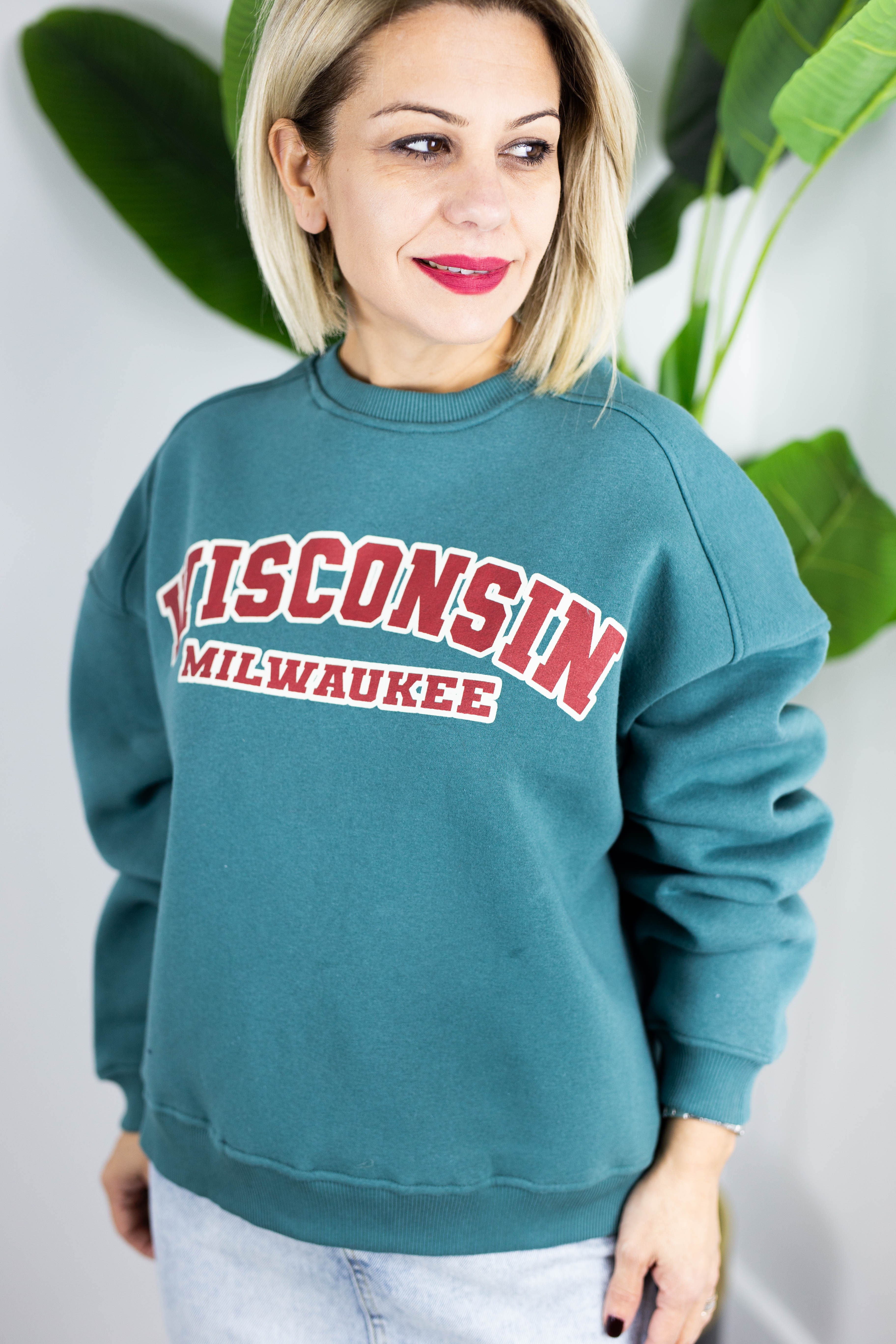 472 GM WİSCONSİN BASKILI, ŞARDONLU SWEAT