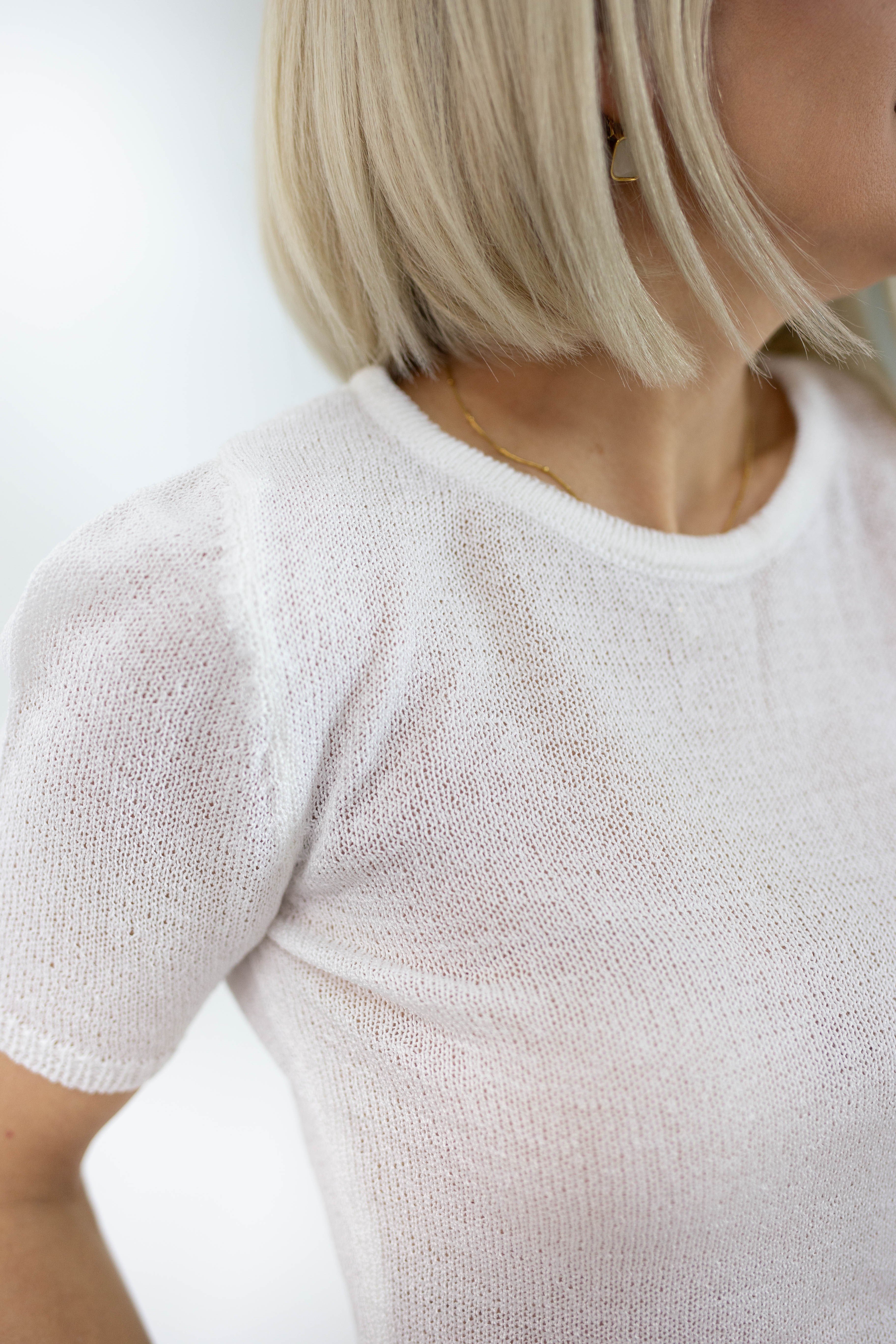 502 KISA KOL, CROP, MERSERİZE BLUZ