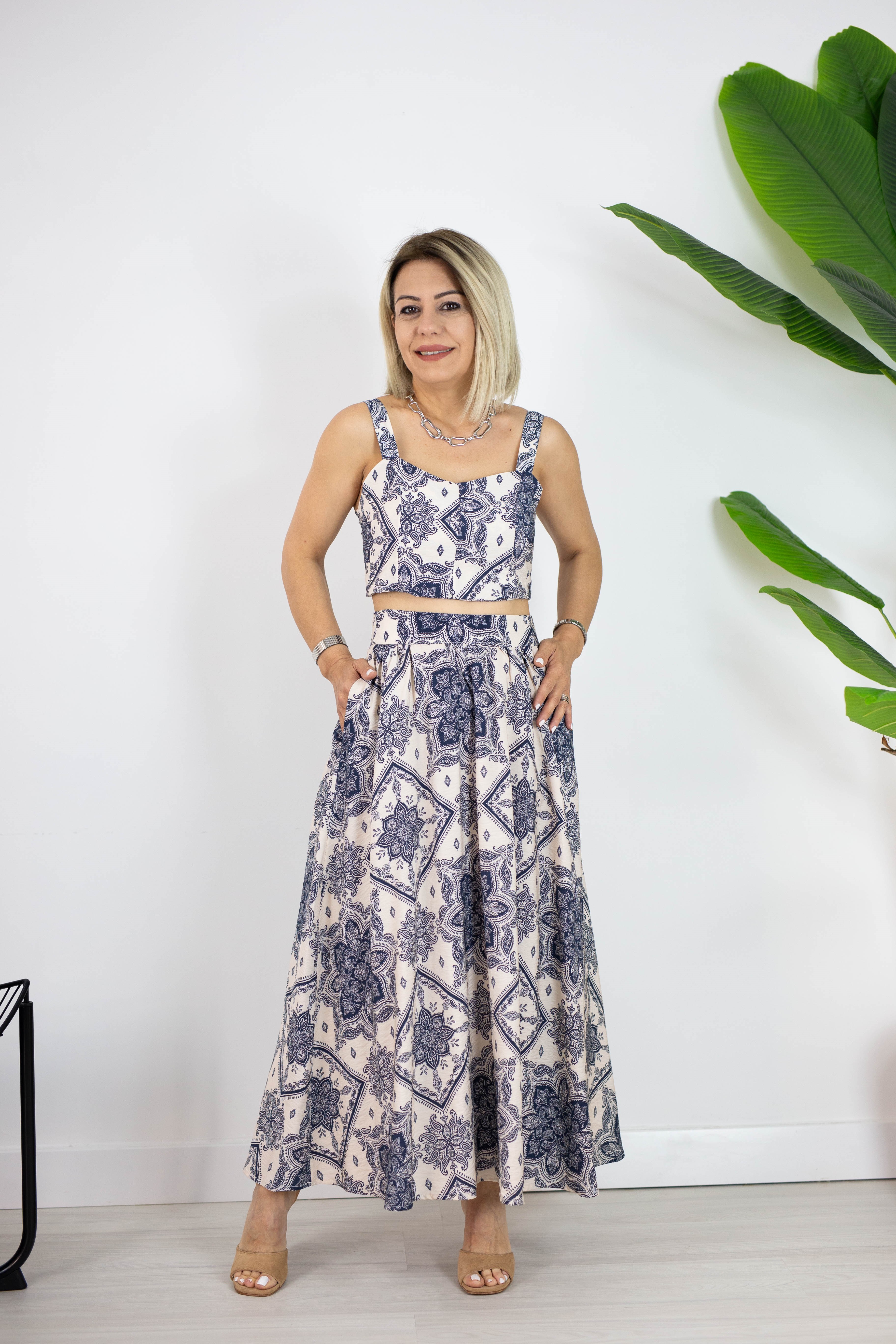 524 ETNİK DESEN, ETEK CROP TAKIM