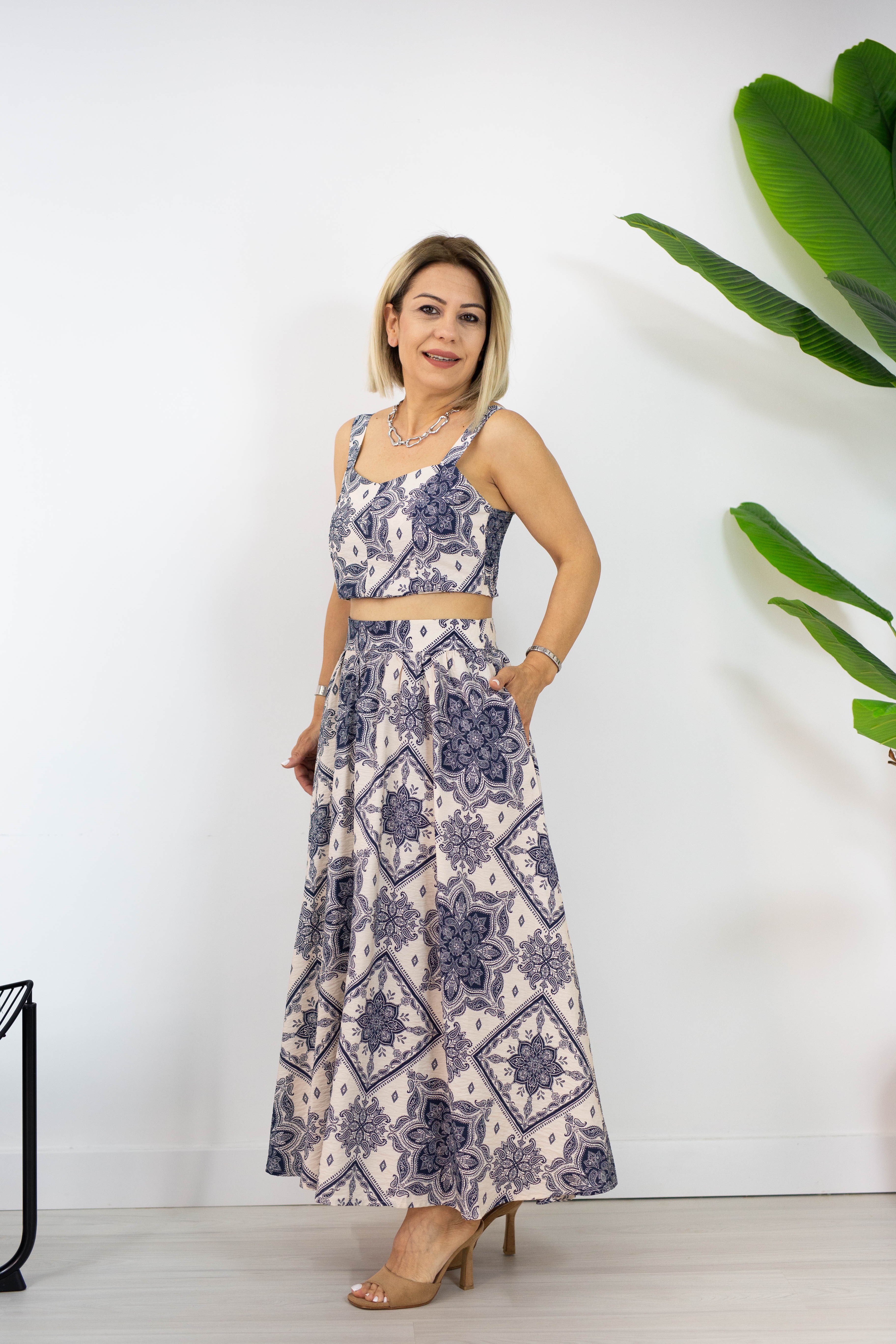 524 ETNİK DESEN, ETEK CROP TAKIM
