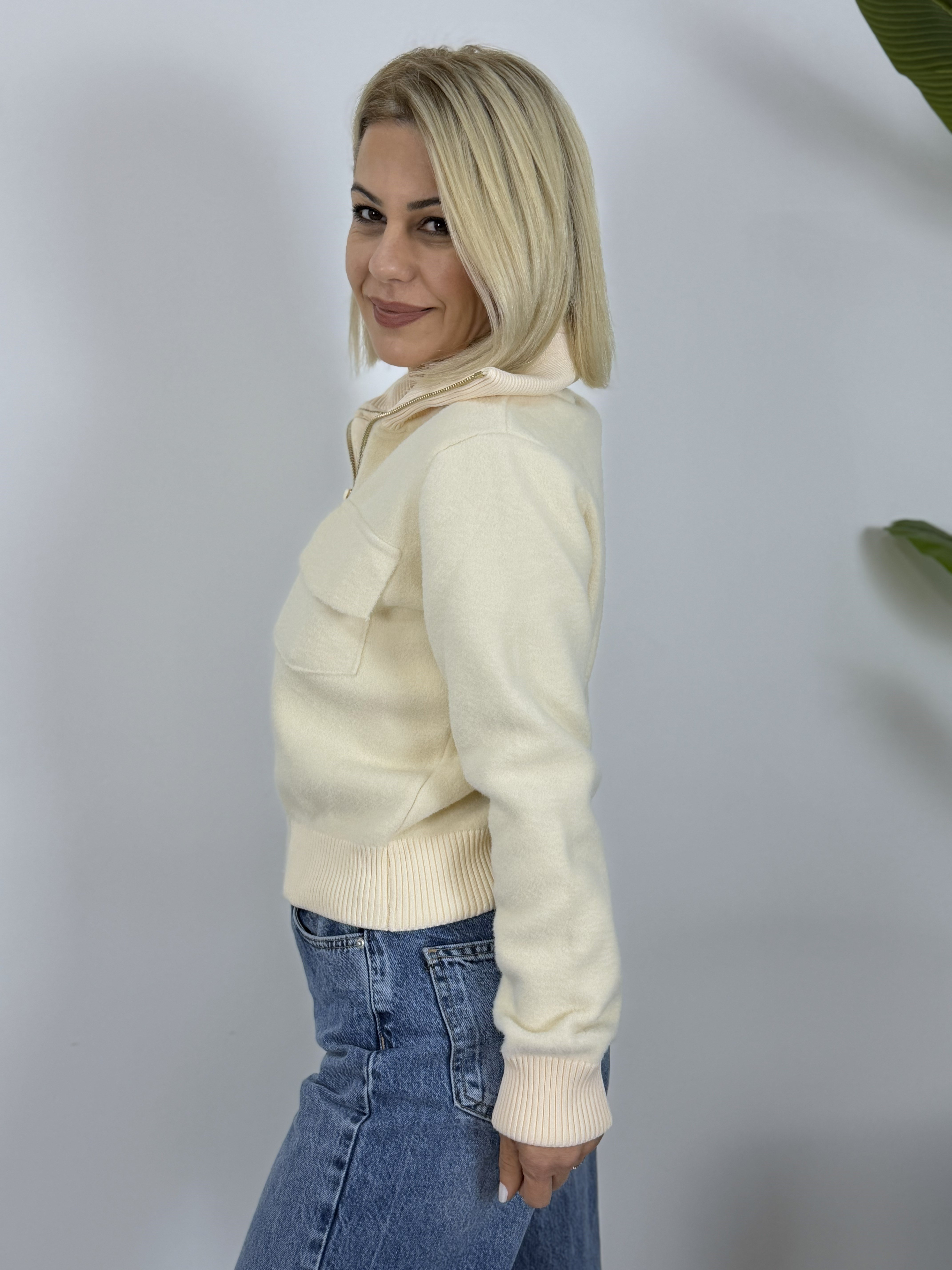 5421 DİK YAKA, FERMUARLI, CEP KAPAKLI, ANGORA HIRKA