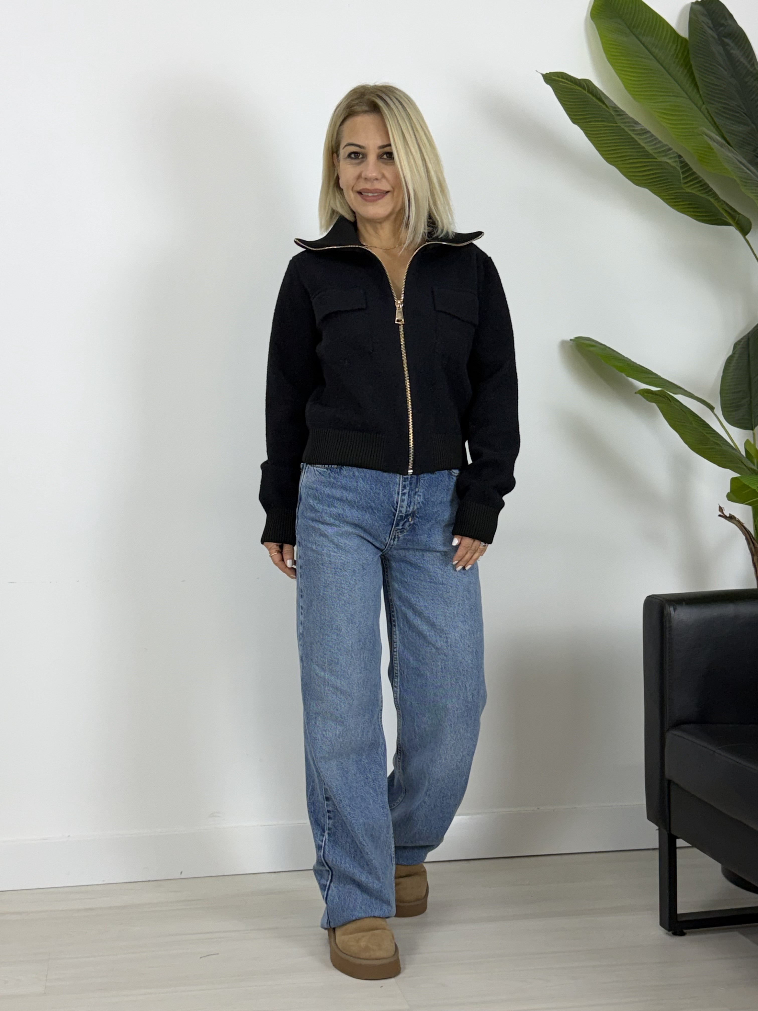 5421 DİK YAKA, FERMUARLI, CEP KAPAKLI, ANGORA HIRKA
