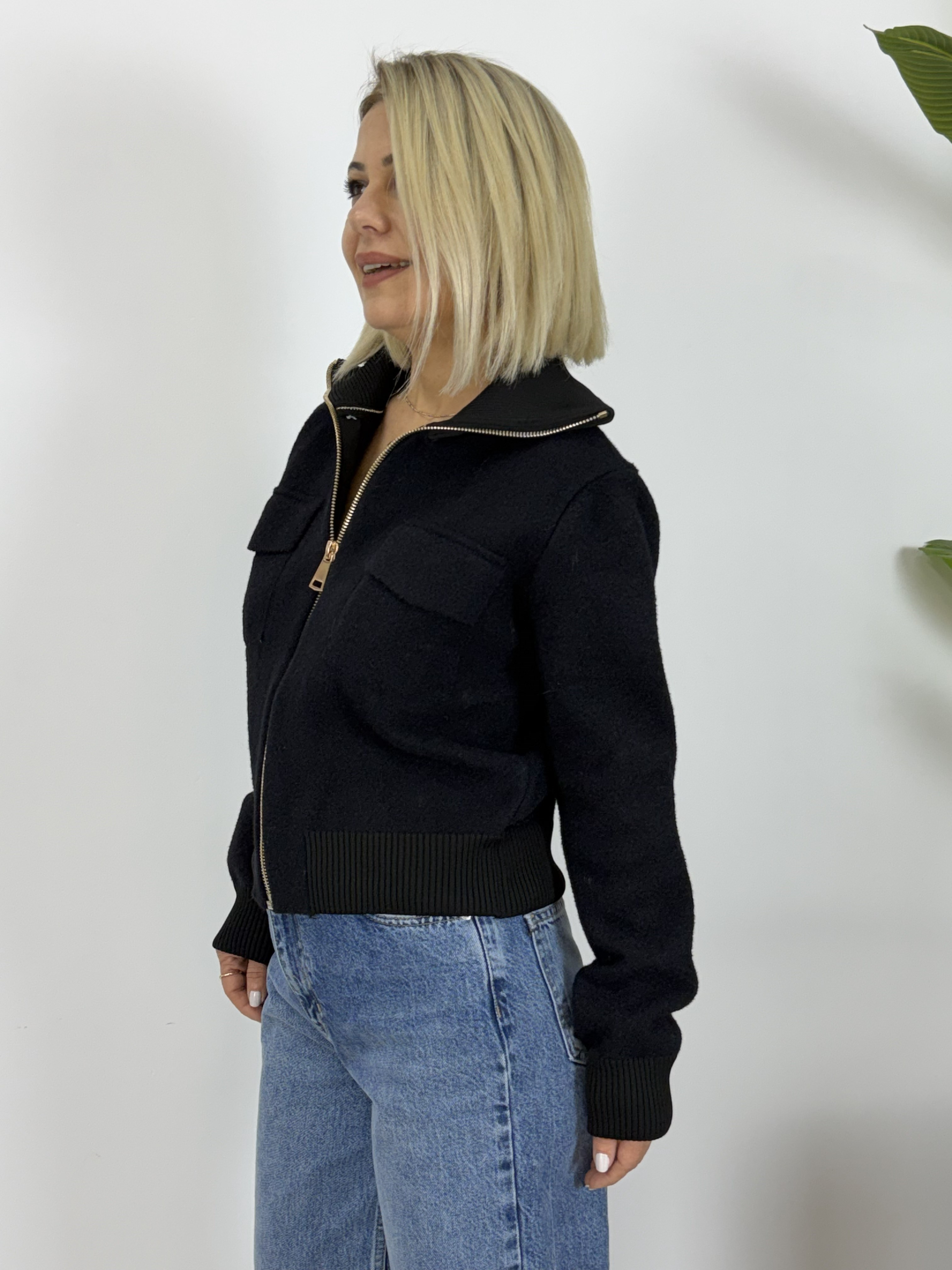 5421 DİK YAKA, FERMUARLI, CEP KAPAKLI, ANGORA HIRKA