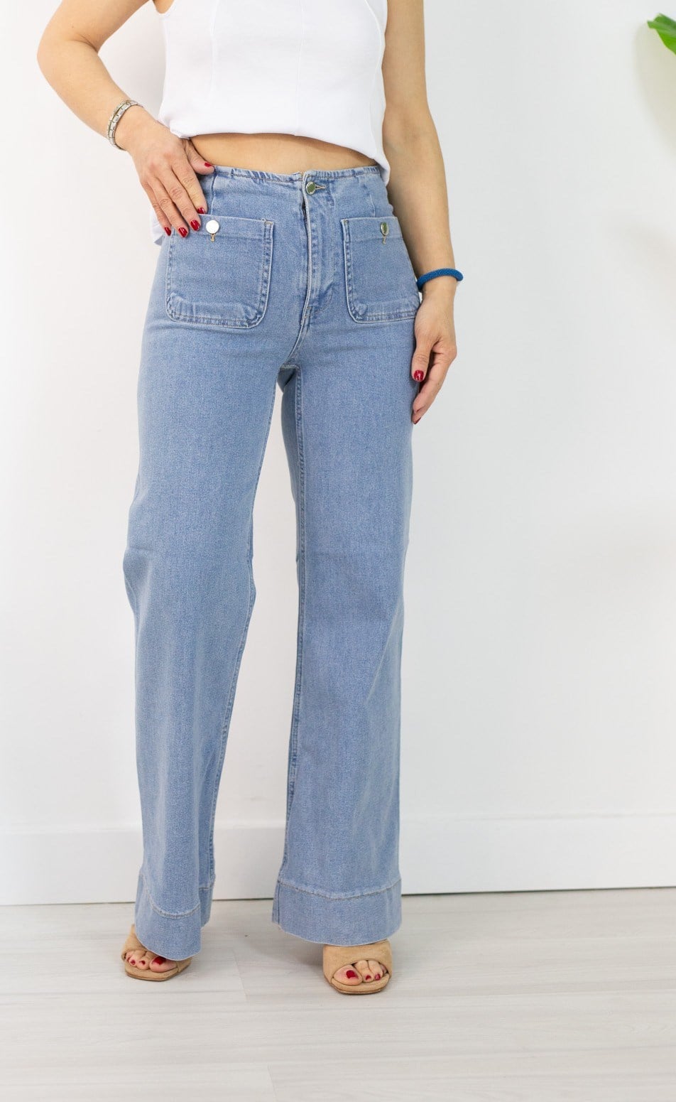 5704 FLATOLU, ÖNDEN CEP DETAY, BOL PAÇA, DUBLE PAÇA JEAN