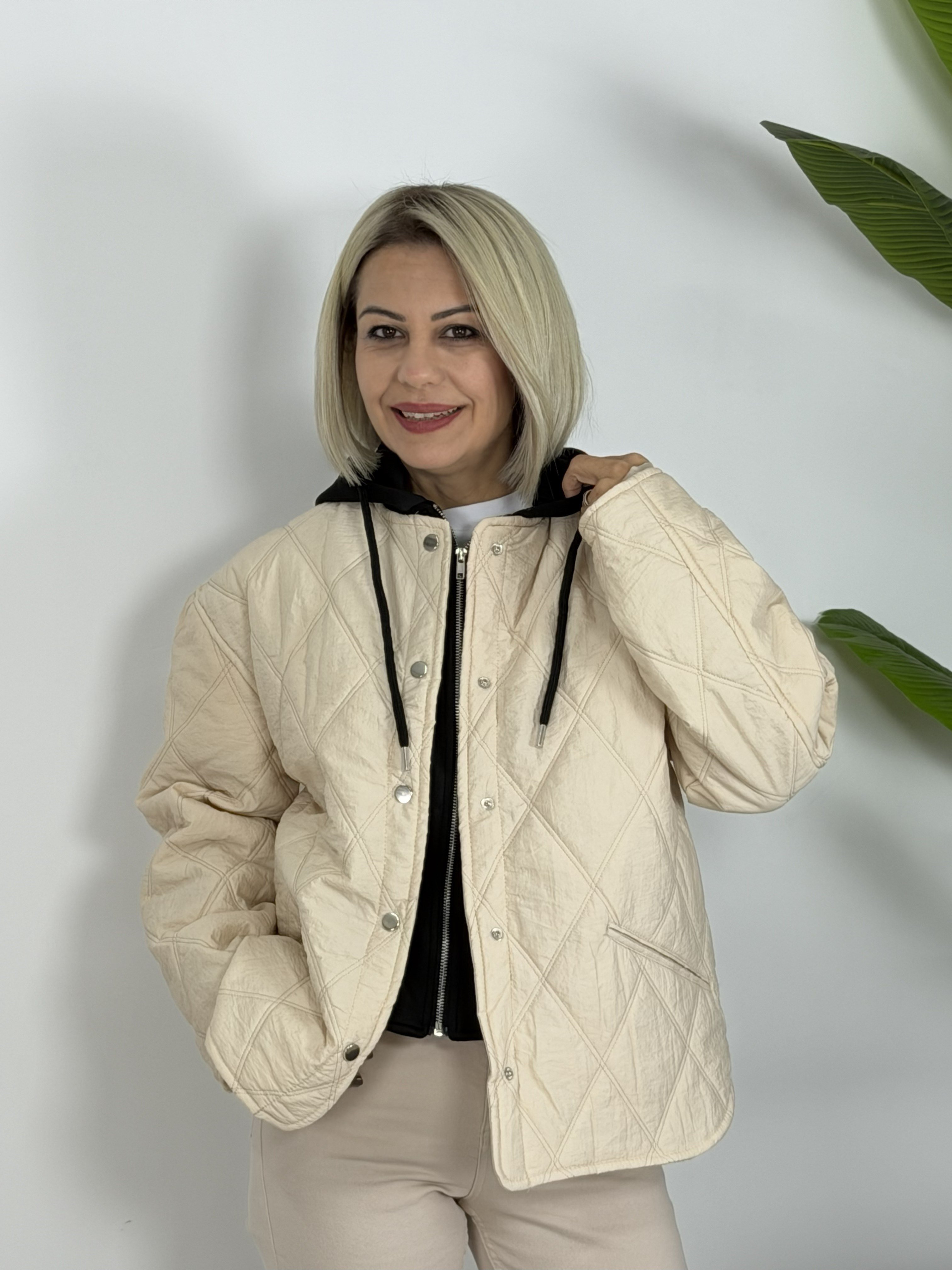 5841 KAPÜŞONLU SWEAT GARNİLİ KAPİTONE MONT