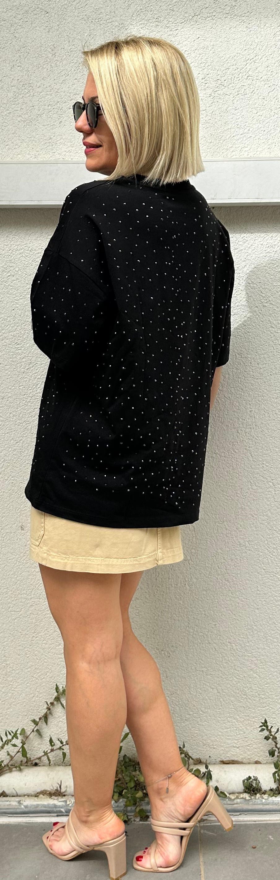 6117 BİS YAKA ÖN ARKA TAŞLI TSHİRT