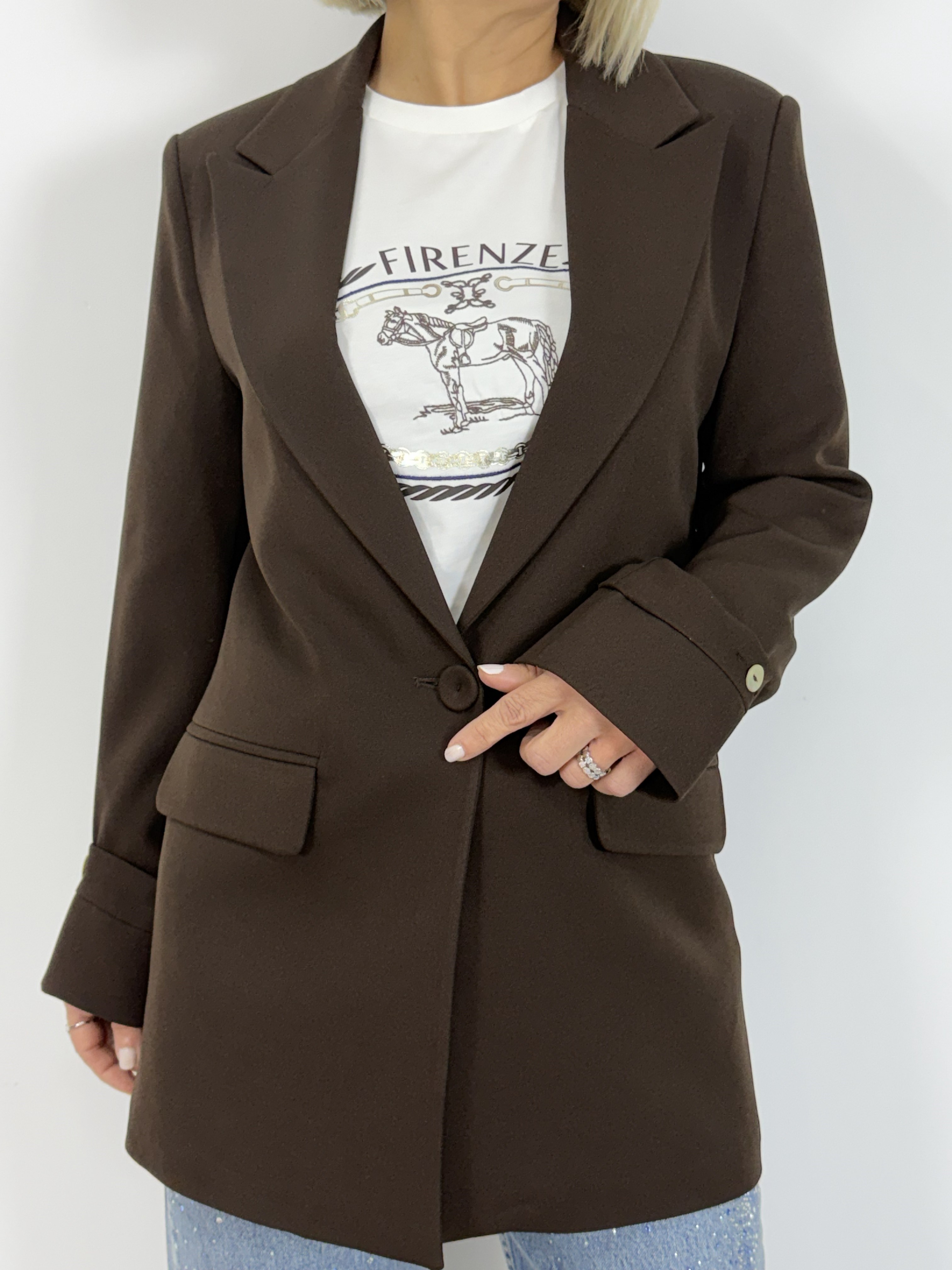 6157 Kolu Düğme Detaylı, Tek Düğme, Blazer Ceket