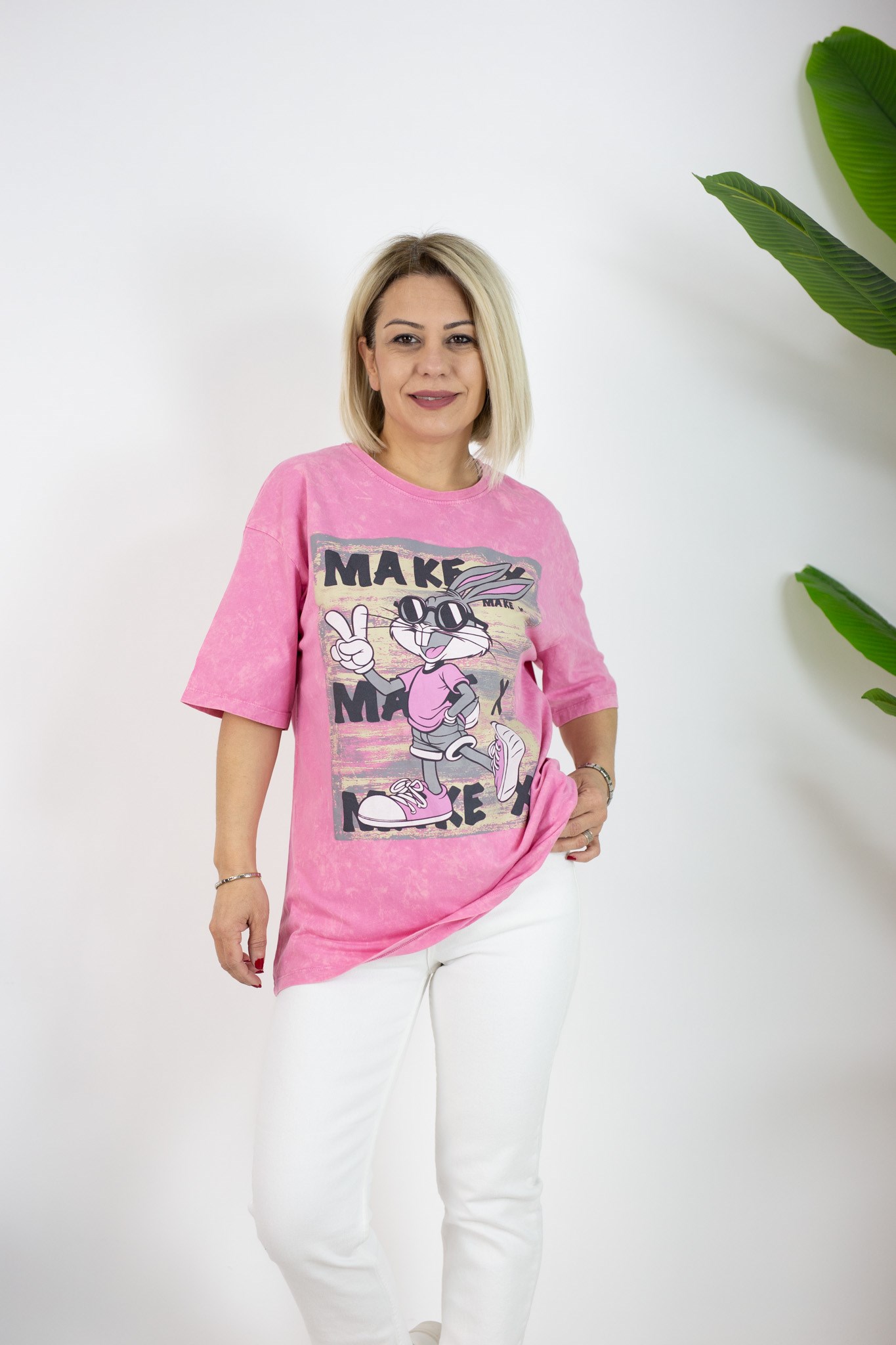 7230 BUNNY BASKILI, YIKAMALI TSHİRT