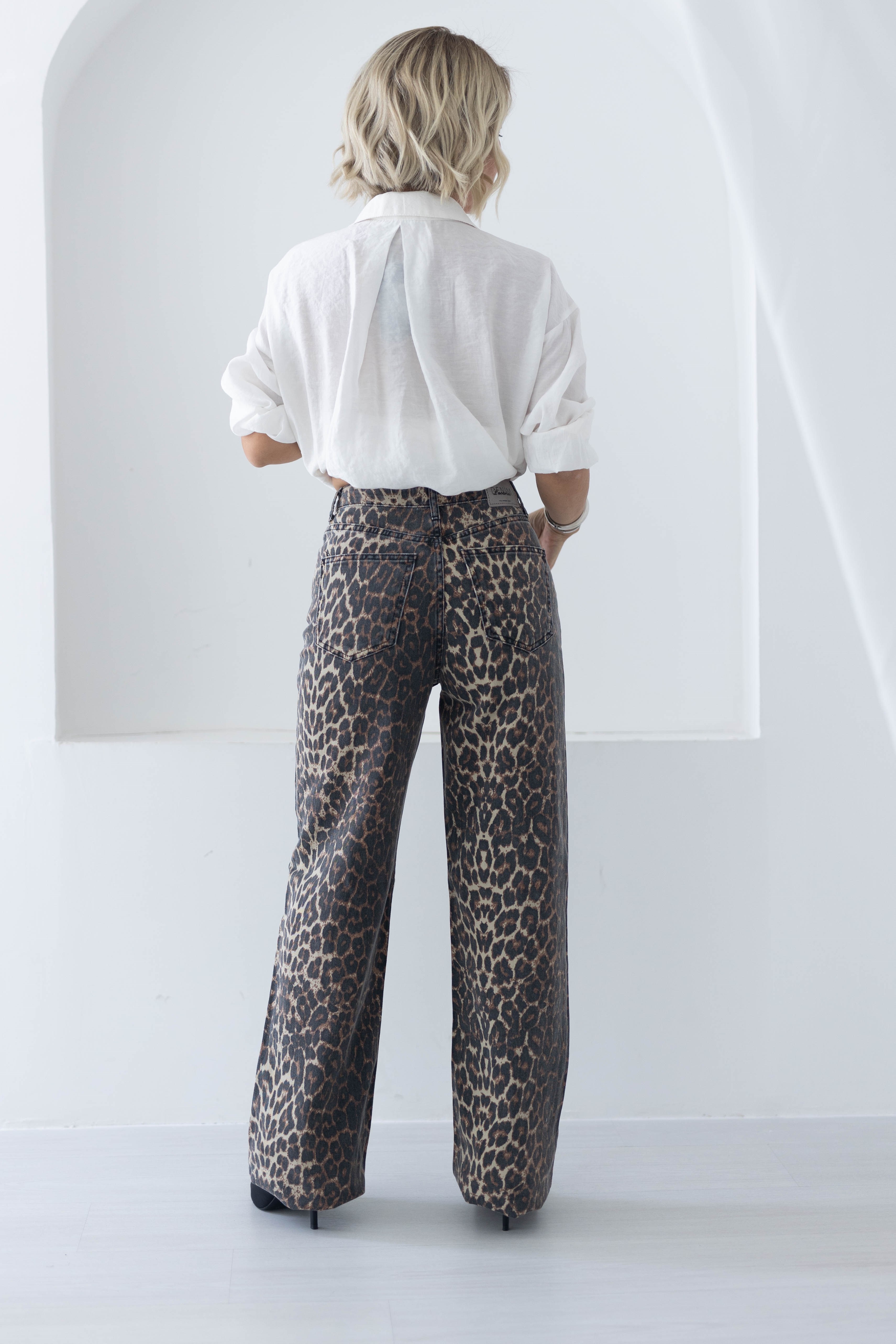 7613 LEOPAR WİDE LEG JEAN PANTOLON