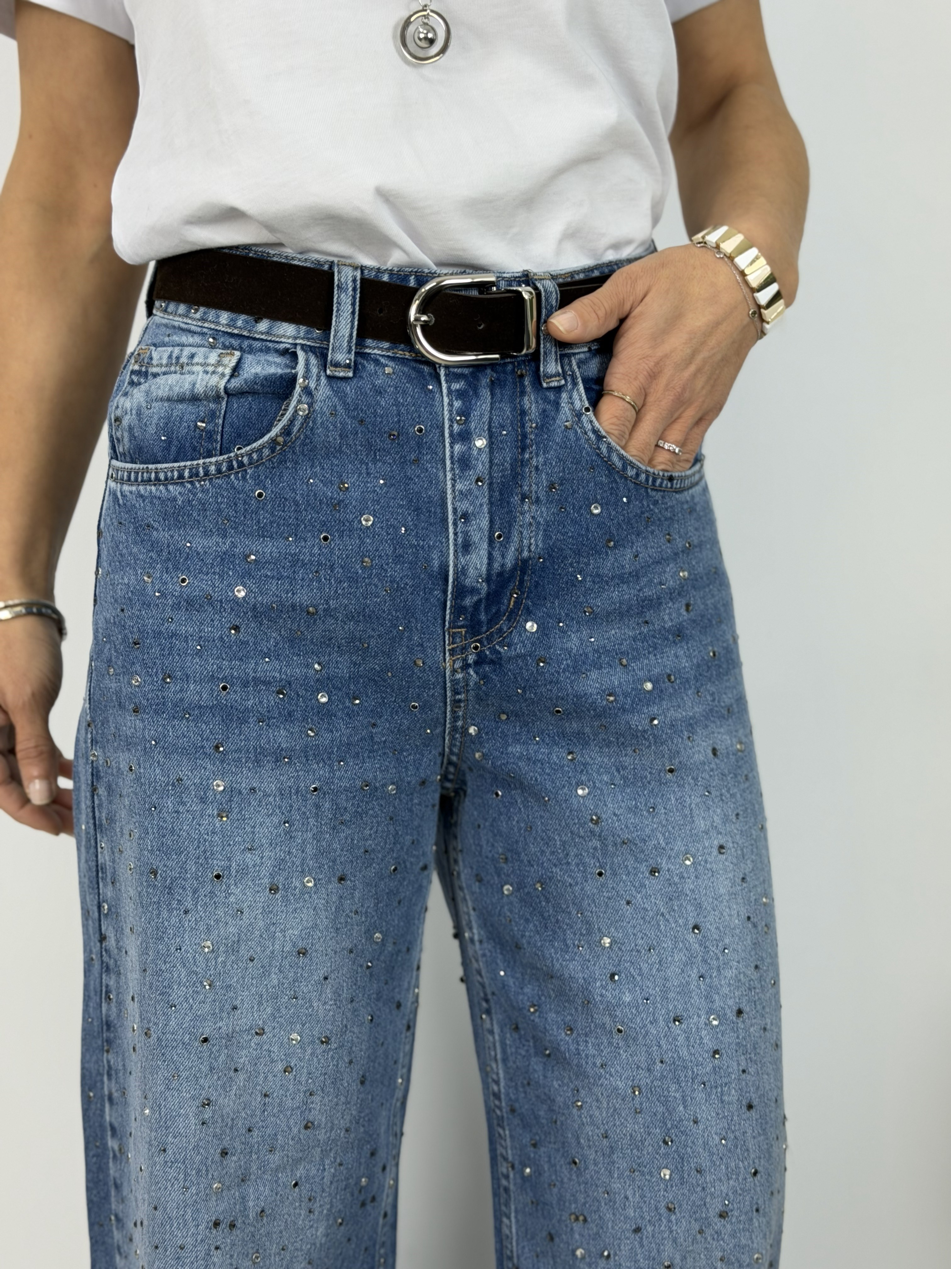8017 TAŞLI BAGGY JEAN PANTOLON