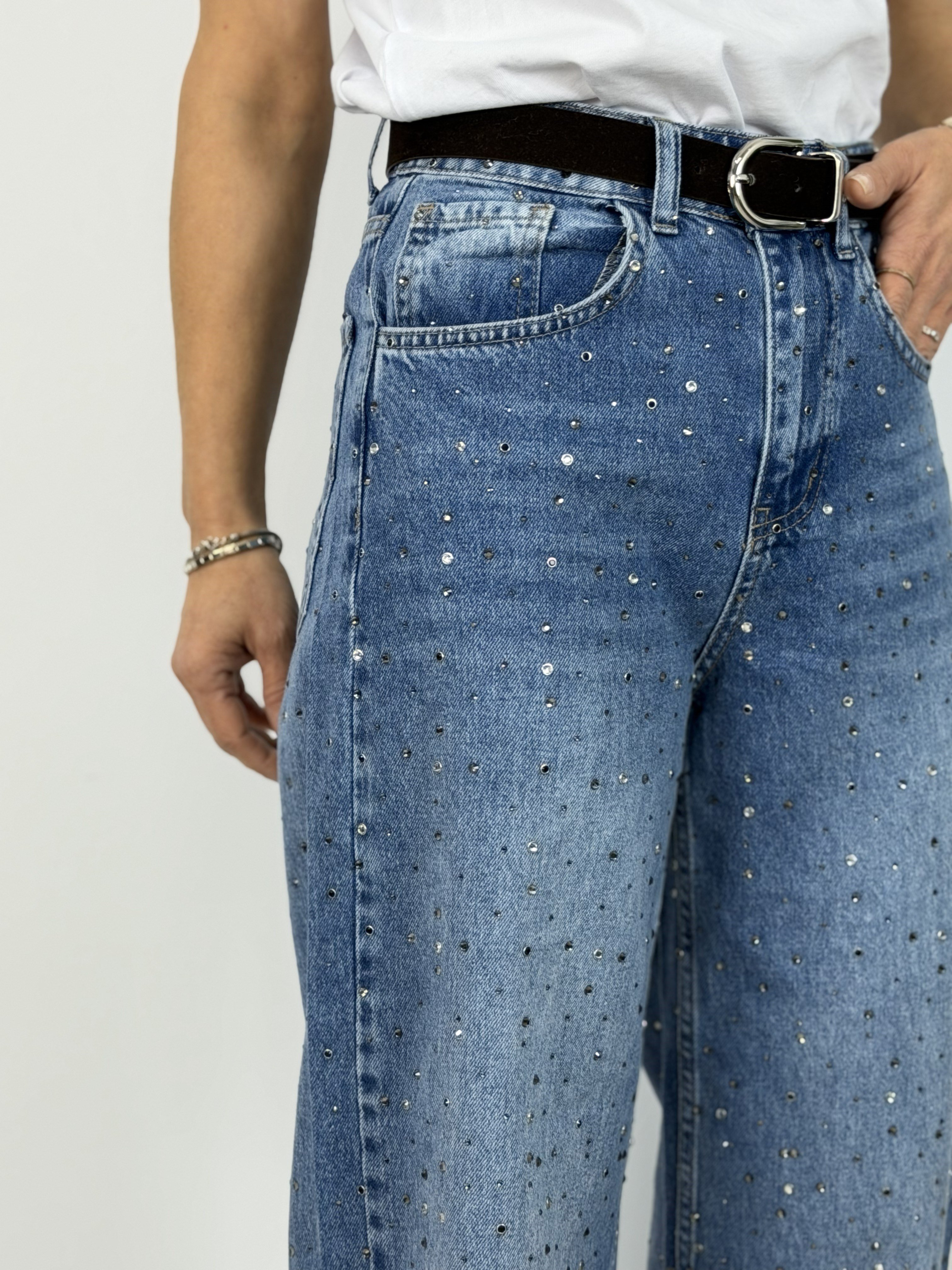 8017 TAŞLI BAGGY JEAN PANTOLON