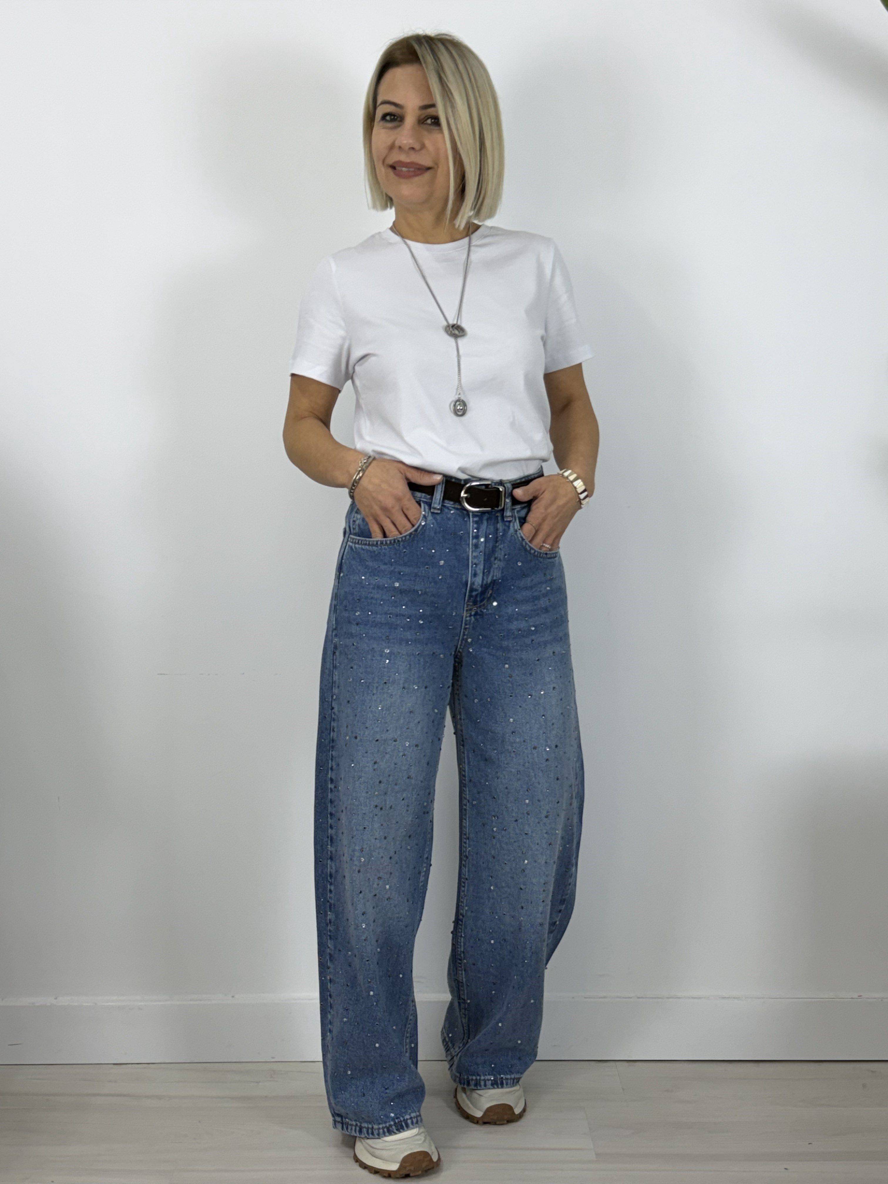 8017 TAŞLI BAGGY JEAN PANTOLON