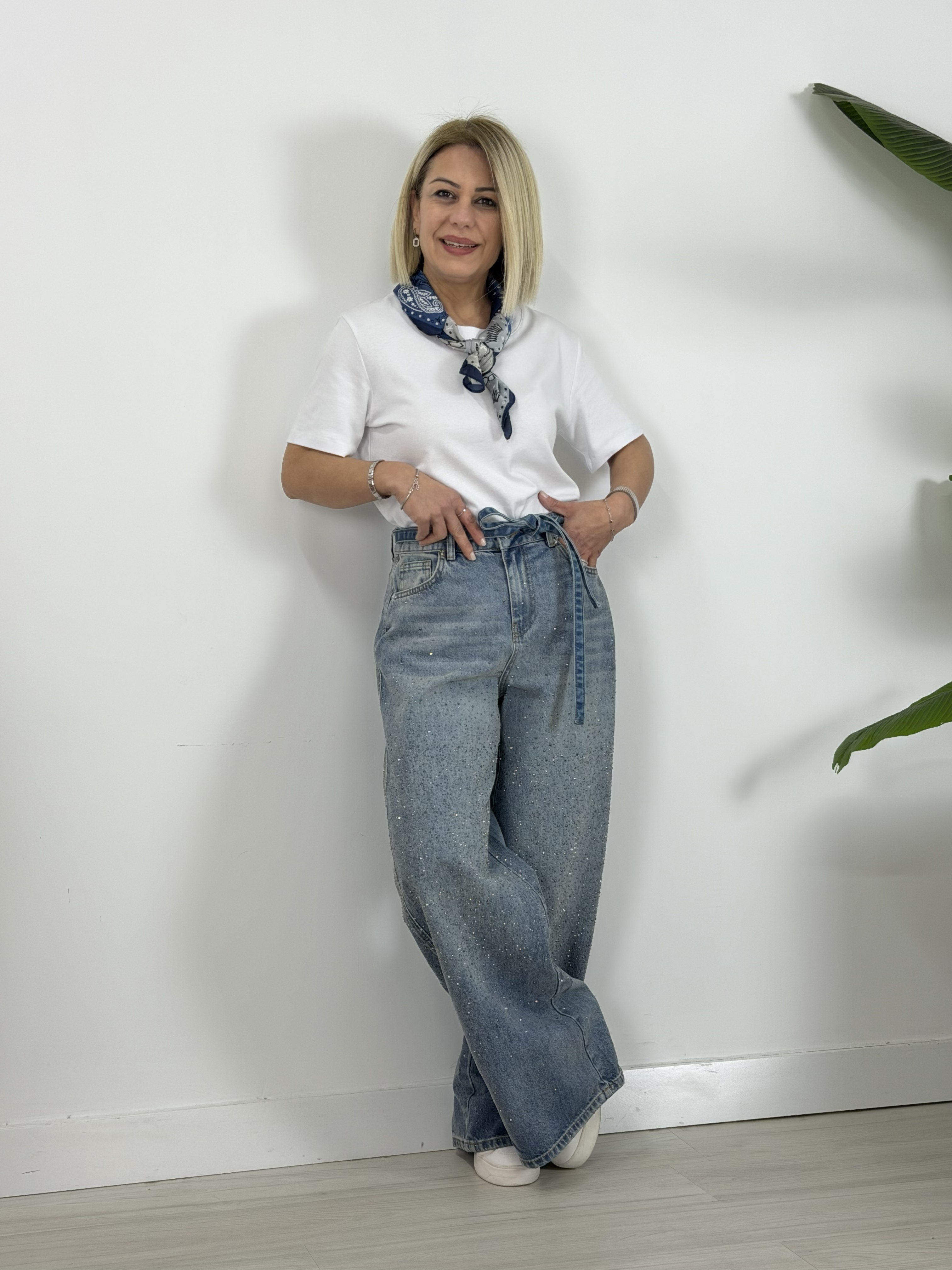 8092 Önü Taşlı, Kendinden Kuşaklı, Baggy Jean