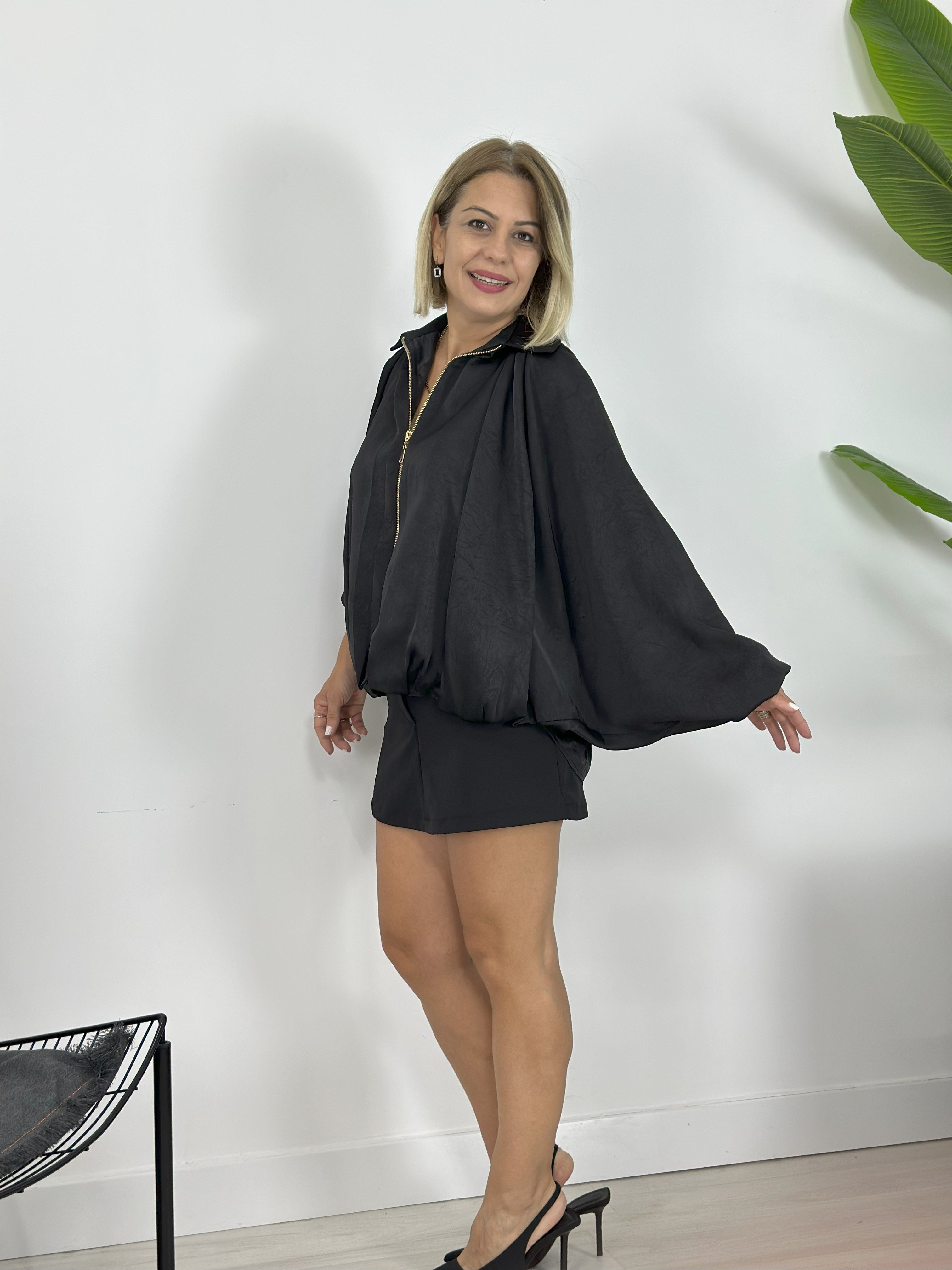 9584 YARASA KOL, FERMUARLI, ZR MODEL BOMBER SATEN CEKET