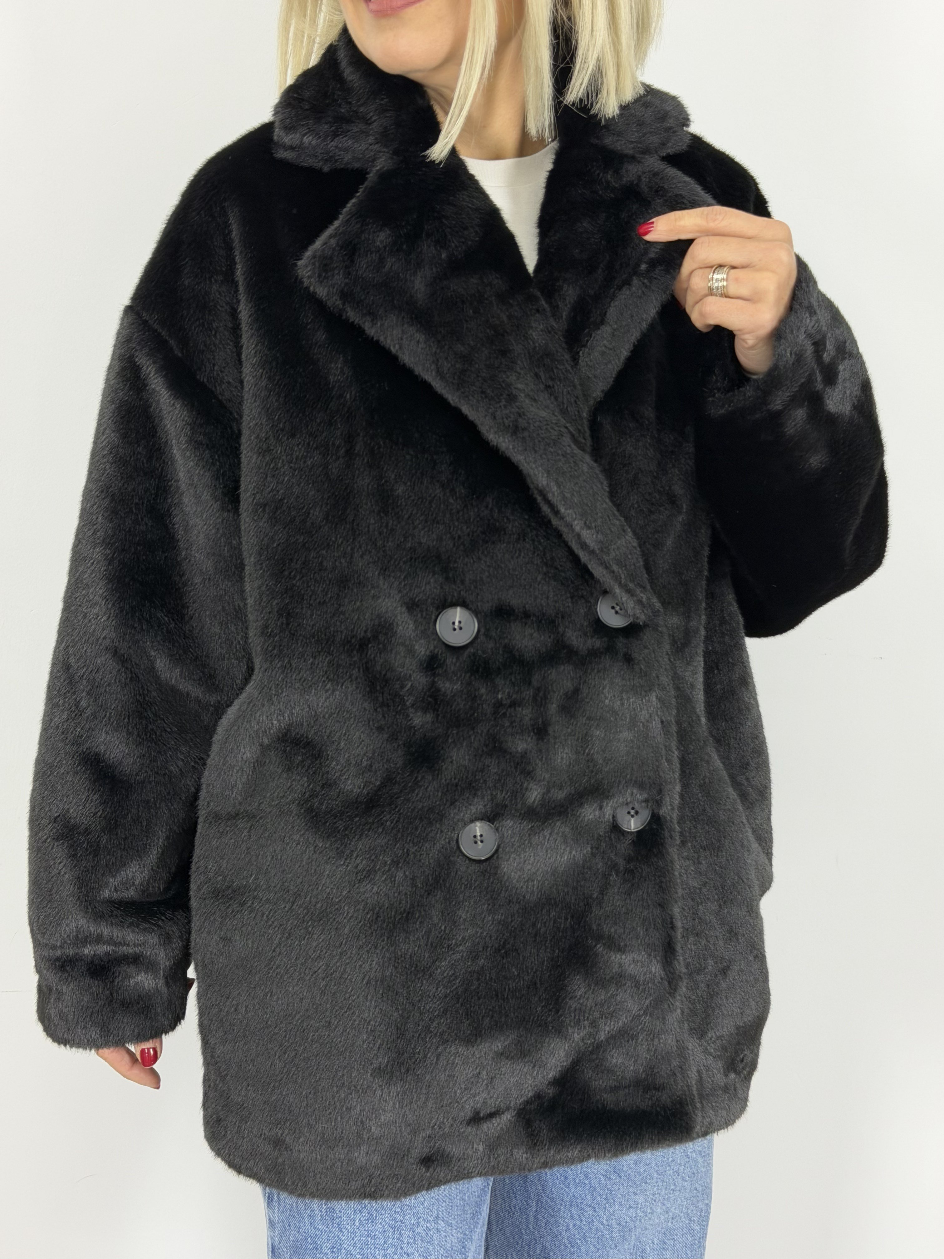 9621 KRUVAZE YAKA, 4 DÜĞME, PELUŞ KABAN