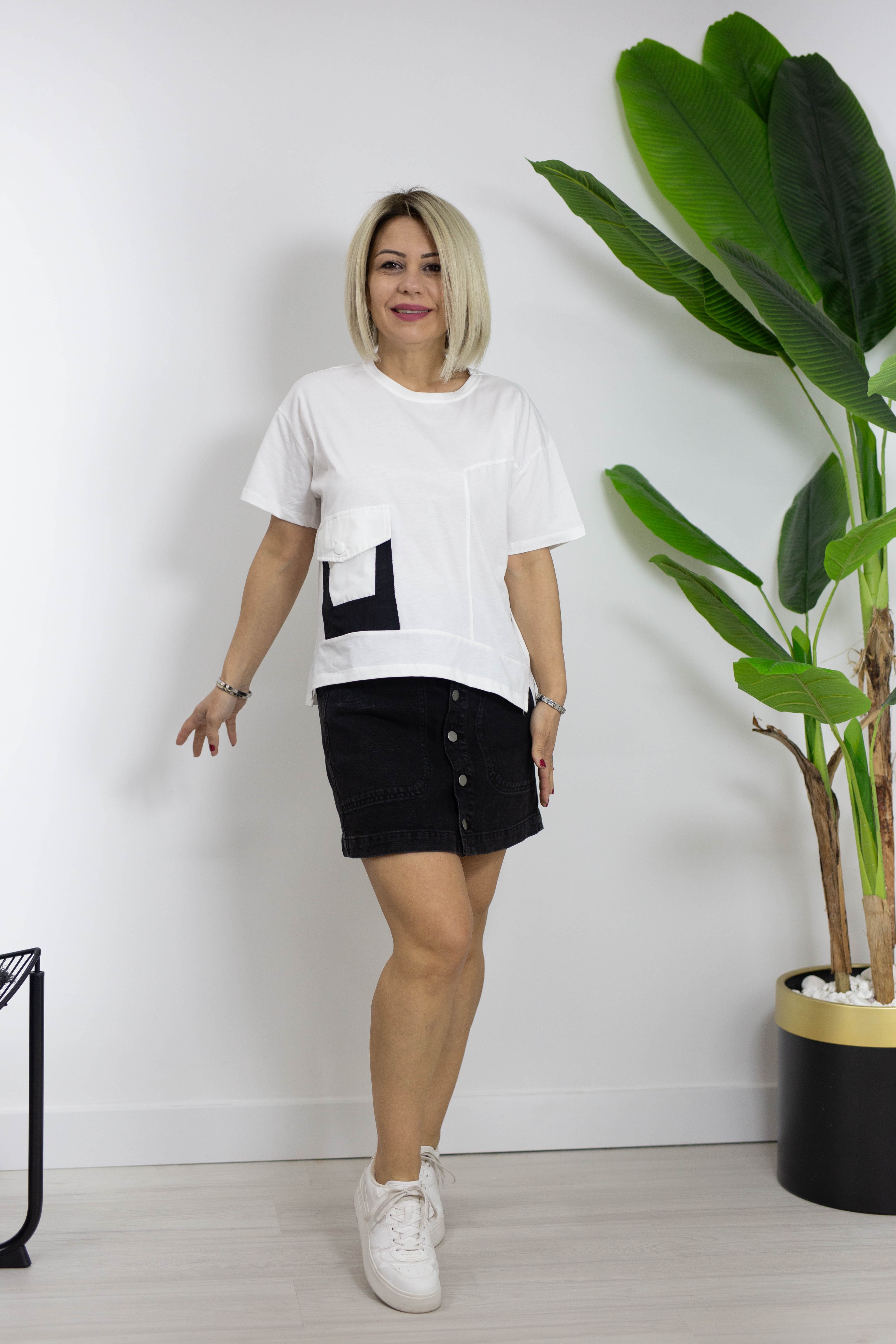 9785 BİSİKLET YAKA, CEP GARNİ TSHİRT