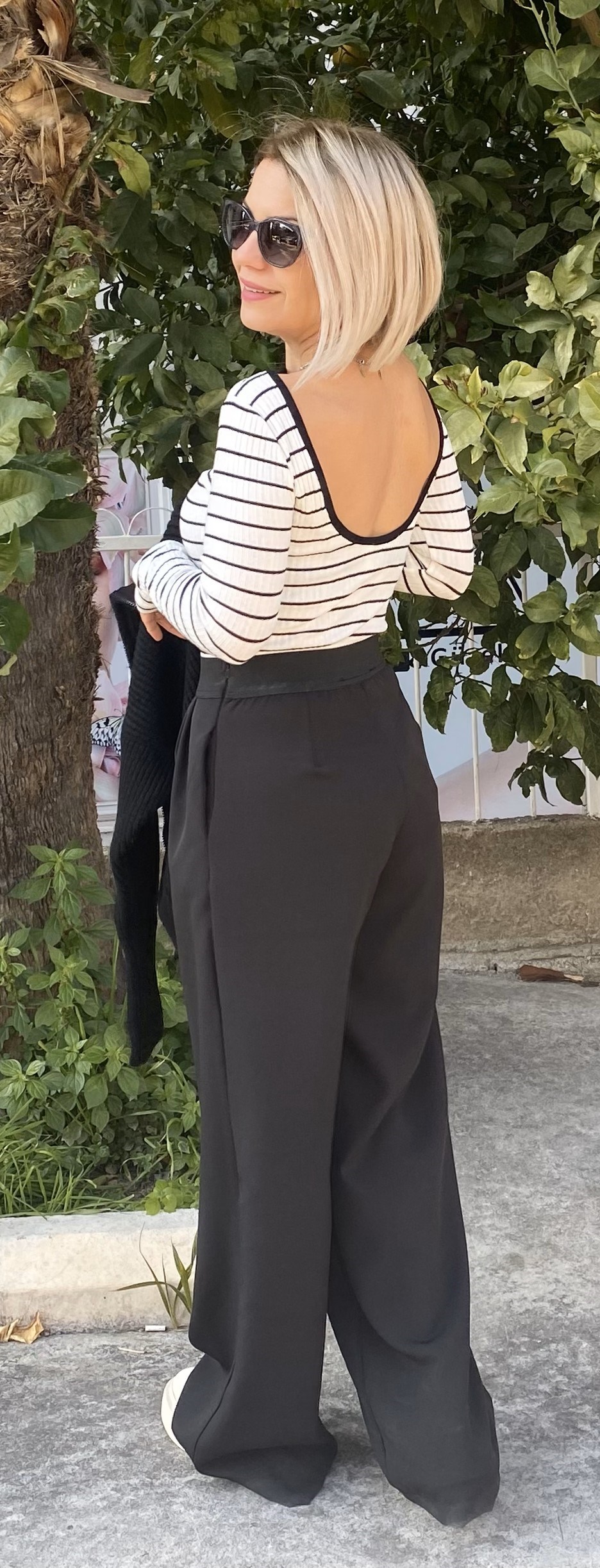 SIRT DEKOLTE ÇİZGİLİ BLUZ 282