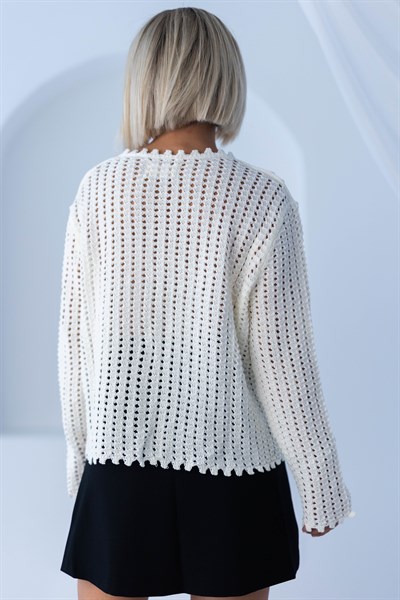 0018 PONPON DETAY İNCİ DÜĞME HIRKA
