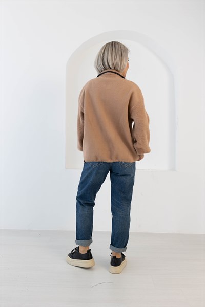 0206 ANGORA, FERMUARLI, DİK YAKA, BİYELİ HIRKA