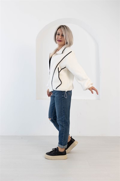 0206 ANGORA, FERMUARLI, DİK YAKA, BİYELİ HIRKA
