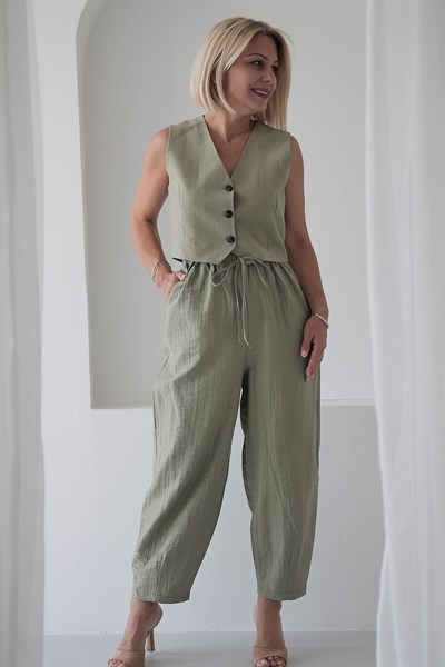 1002 YELEKLİ BALON PANTOLON TAKIM