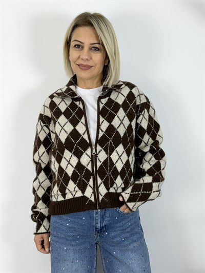 1003 POLO YAKA, BAKLAVA DESEN, FERMUARLI HITKA