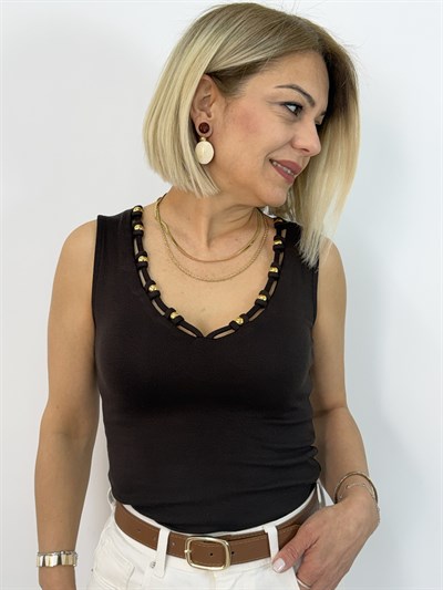 1023 Yaka Boncuk Detay, V Yaka, Viskon Atlet