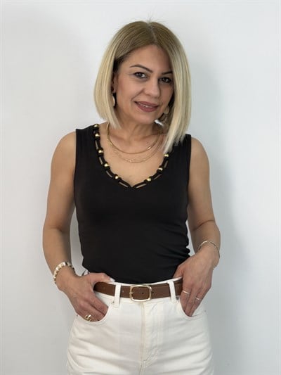 1023 Yaka Boncuk Detay, V Yaka, Viskon Atlet