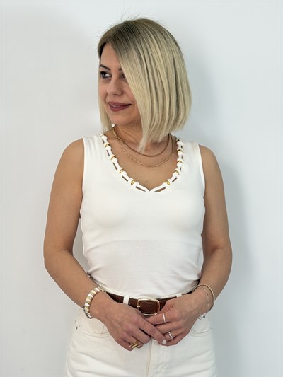 1023 Yaka Boncuk Detay, V Yaka, Viskon Atlet