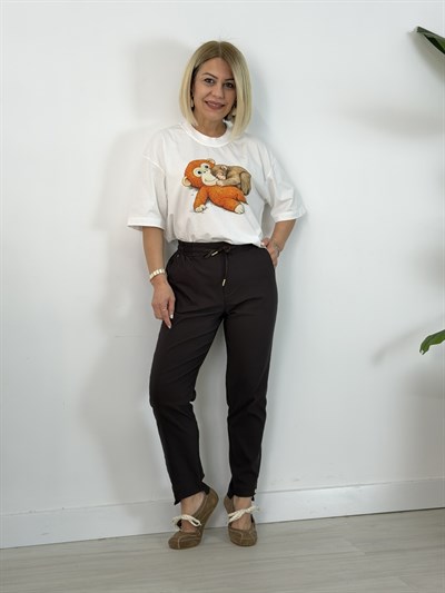1036 Maymun Punch Baskılı Tshirt