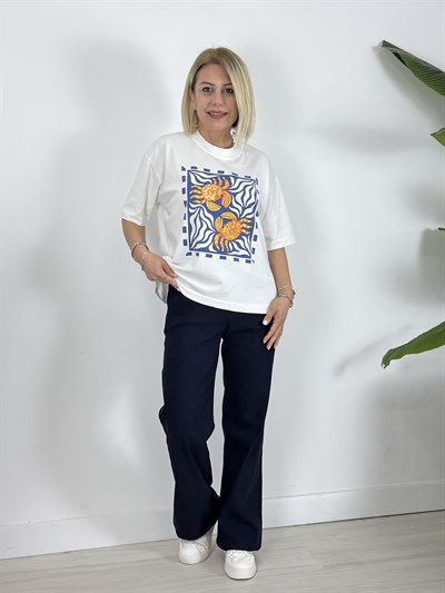 1044 Yengeç Baskılı Tshirt